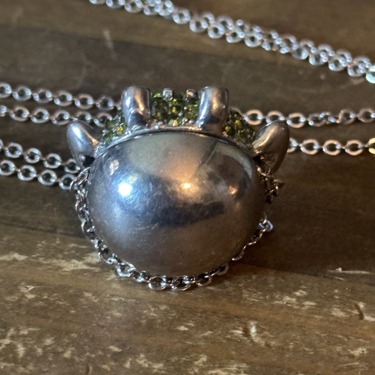 Other Silver tone paved fat silly frog pendant necklace Size ONE SIZE - 6 Thumbnail