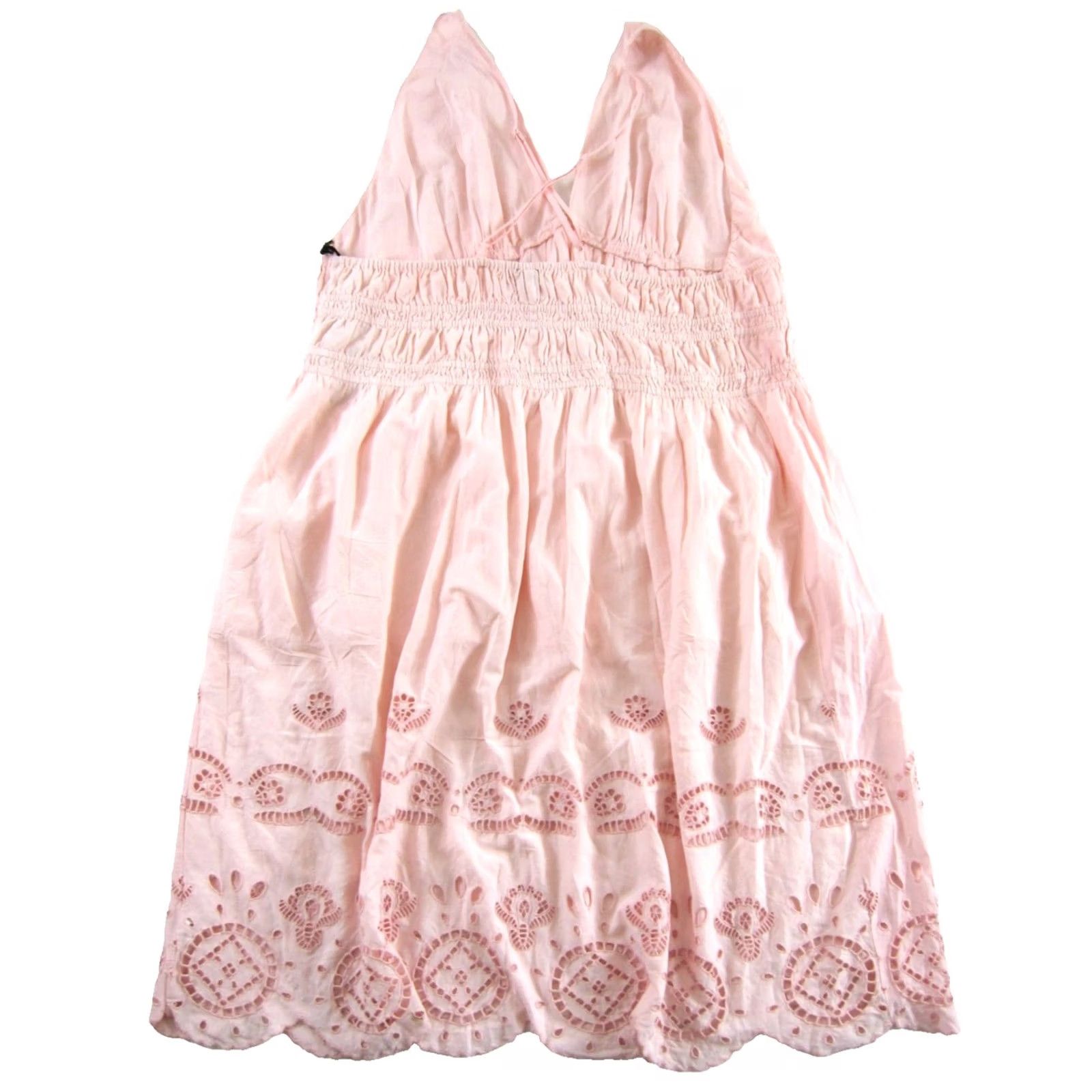 Vintage Future Collective Dress Sun Midi Tank NWT 4X Pink Cotton Embroidered Sleeveless V-Neck Sundress Women's Girls? Size XXL / US 16-18 / IT 52-54 - 3 Thumbnail