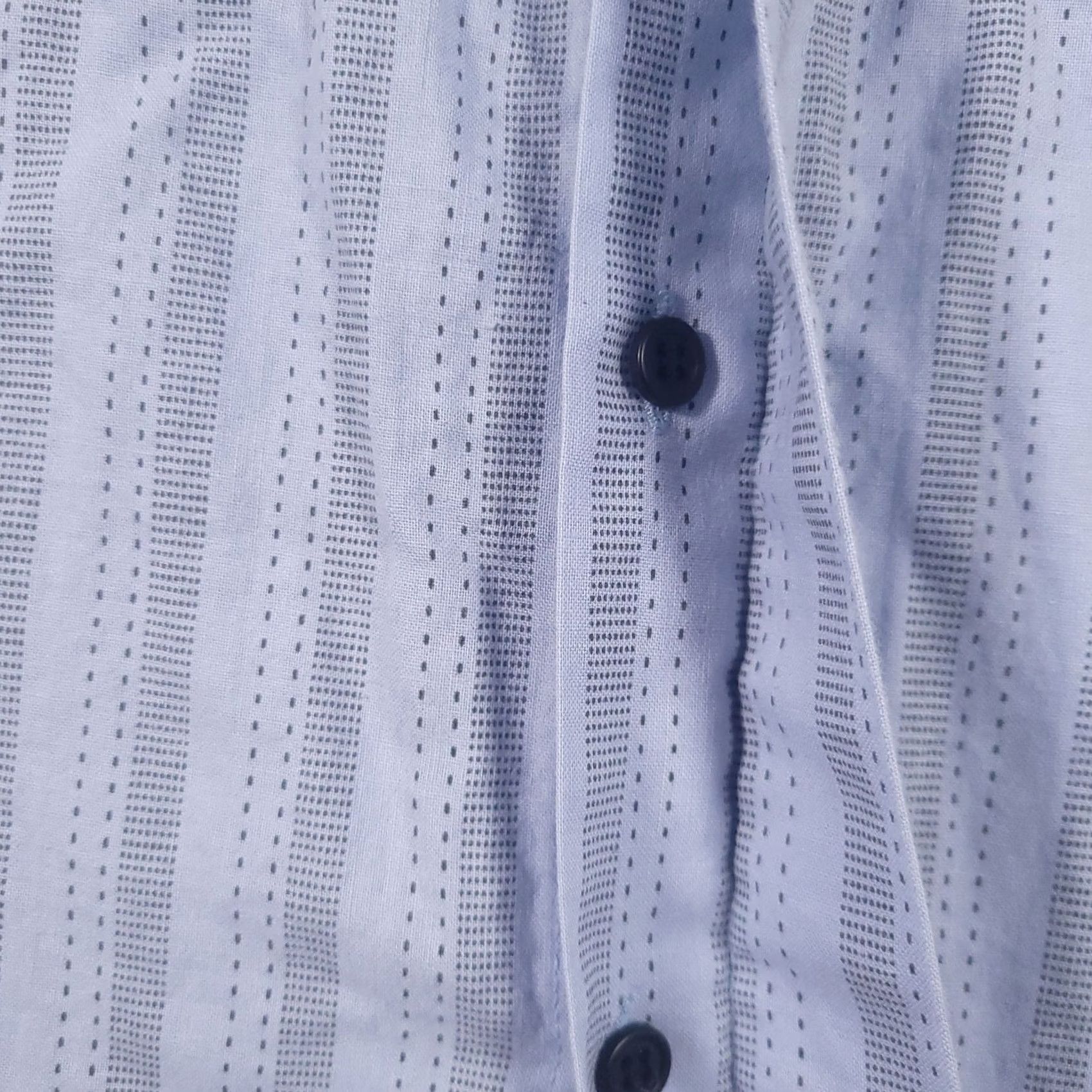 Vintage VINTAGE Manhattan Dress Shirt Light Blue Stripe Button Up Shirt Mens M USA Short Sleeve, Cotton, Regular Fit, Collared, Spread Collar, Button Closure Size US M / EU 48-50 / 2 - 5 Thumbnail