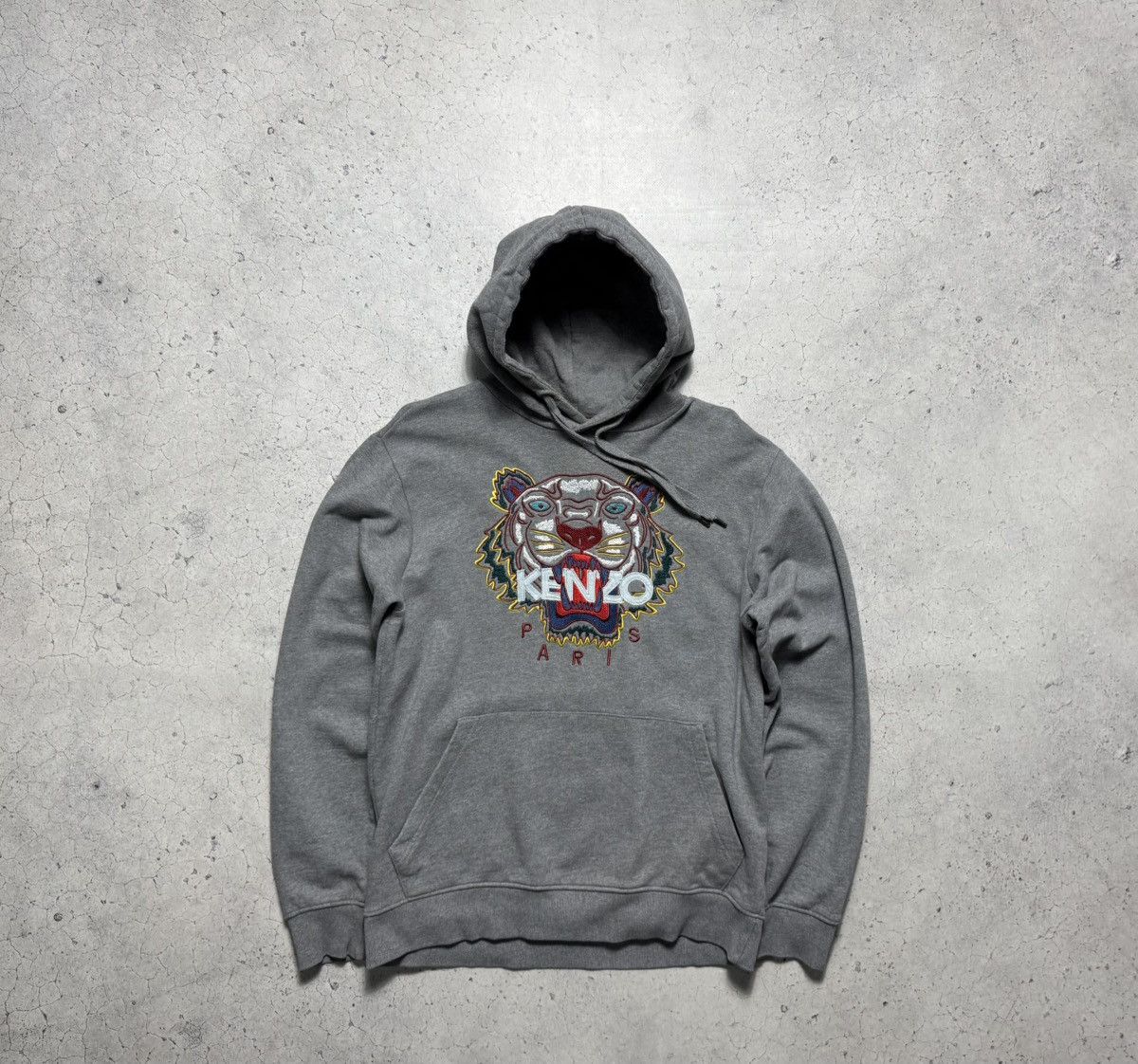 Kenzo Kenzo Paris Tiger Hoodie Big Logo Grey Size M Size US M / EU 48-50 / 2 - 1 Thumbnail