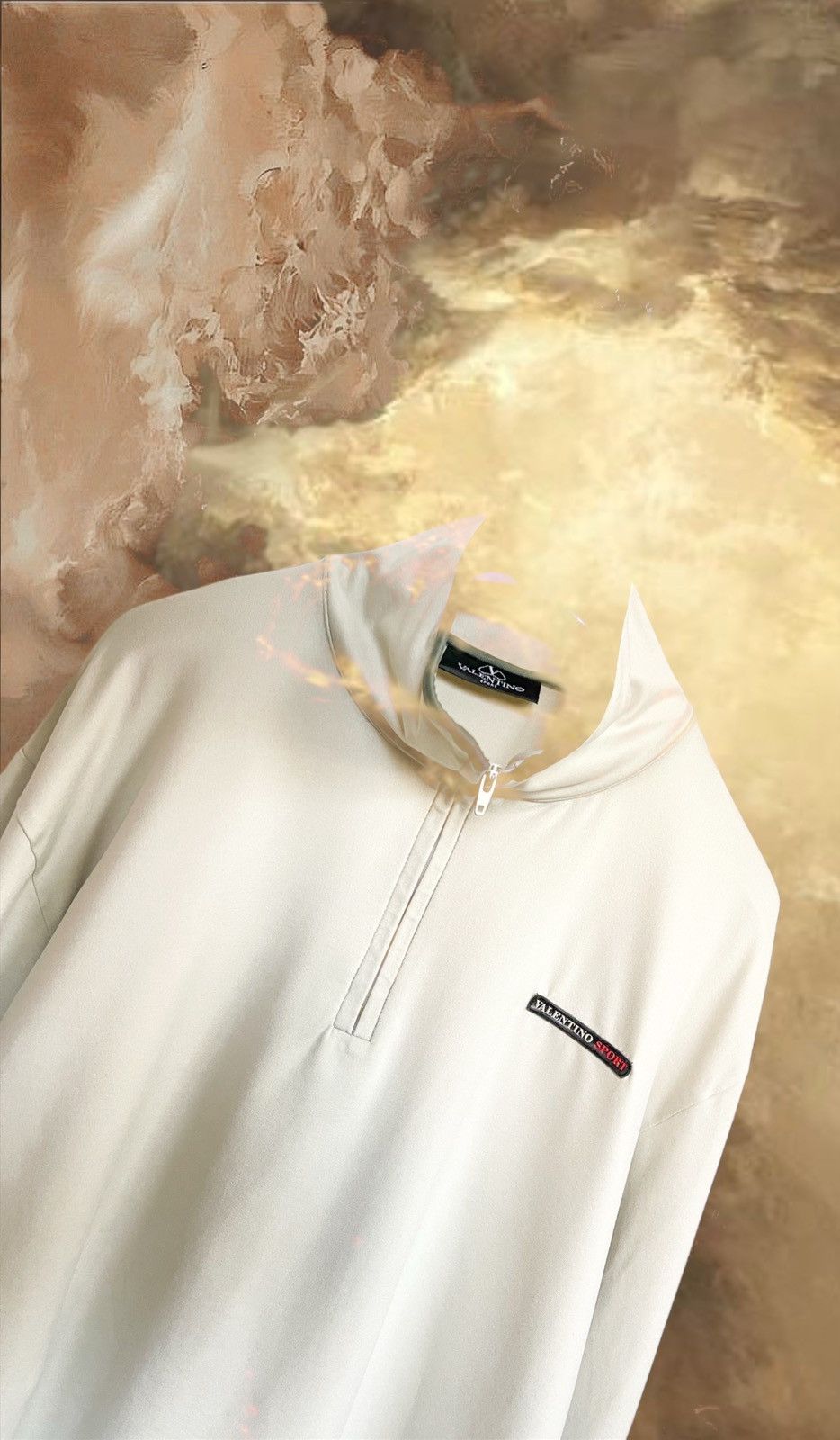Designer × Valentino Vintage Valentino Sport 1/4 Zip Up Warm Up Jacket Size L / US 10 / IT 46 - 1 Thumbnail