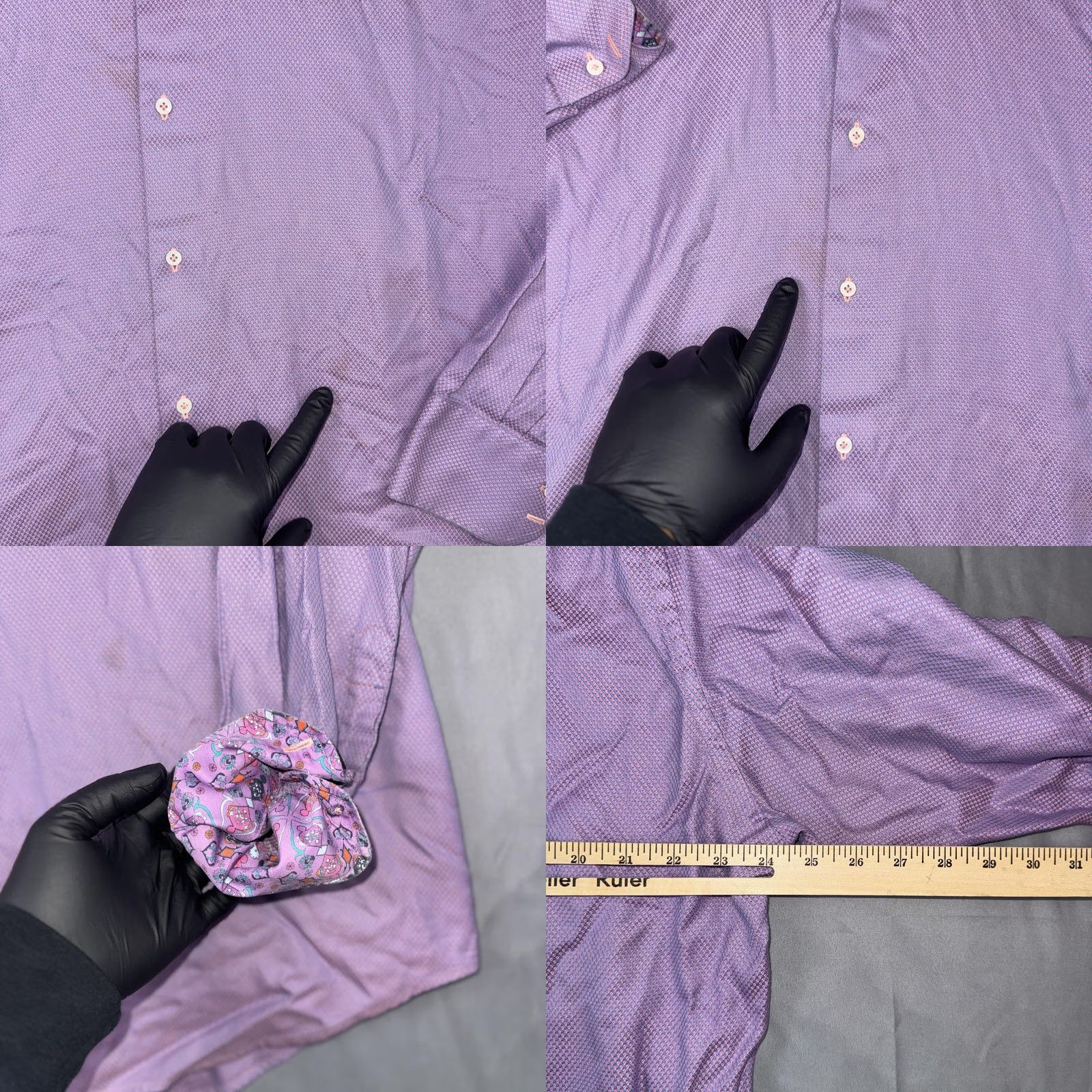 Robert Graham Robert Graham Shirt Mens XL Purple Geometric Long Sleeve Button Front Casual Size US XL / EU 56 / 4 - 8 Thumbnail