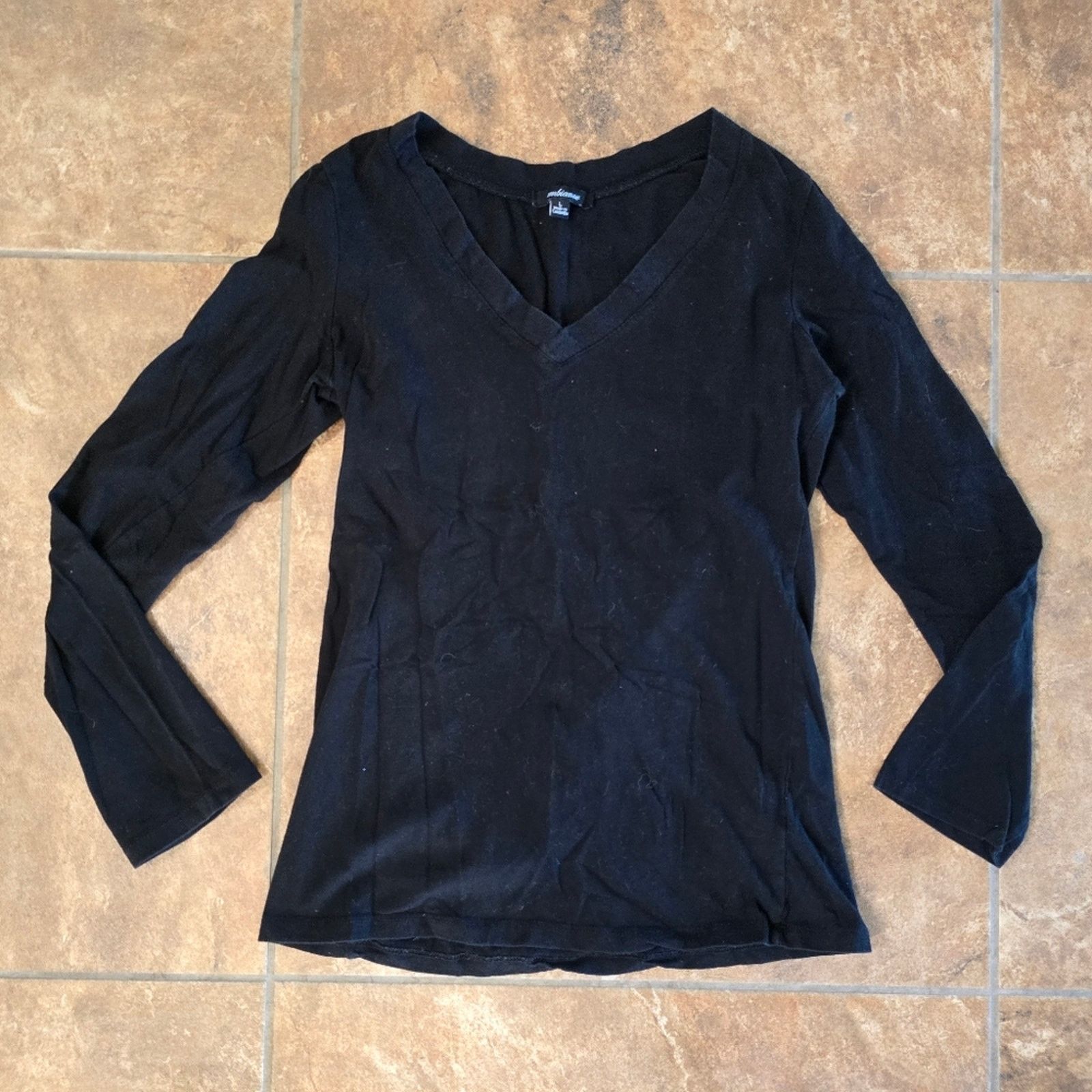 Other Black | AMBIANCE | Vneck Long Sleeve Size L / US 10 / IT 46 - 1 Thumbnail