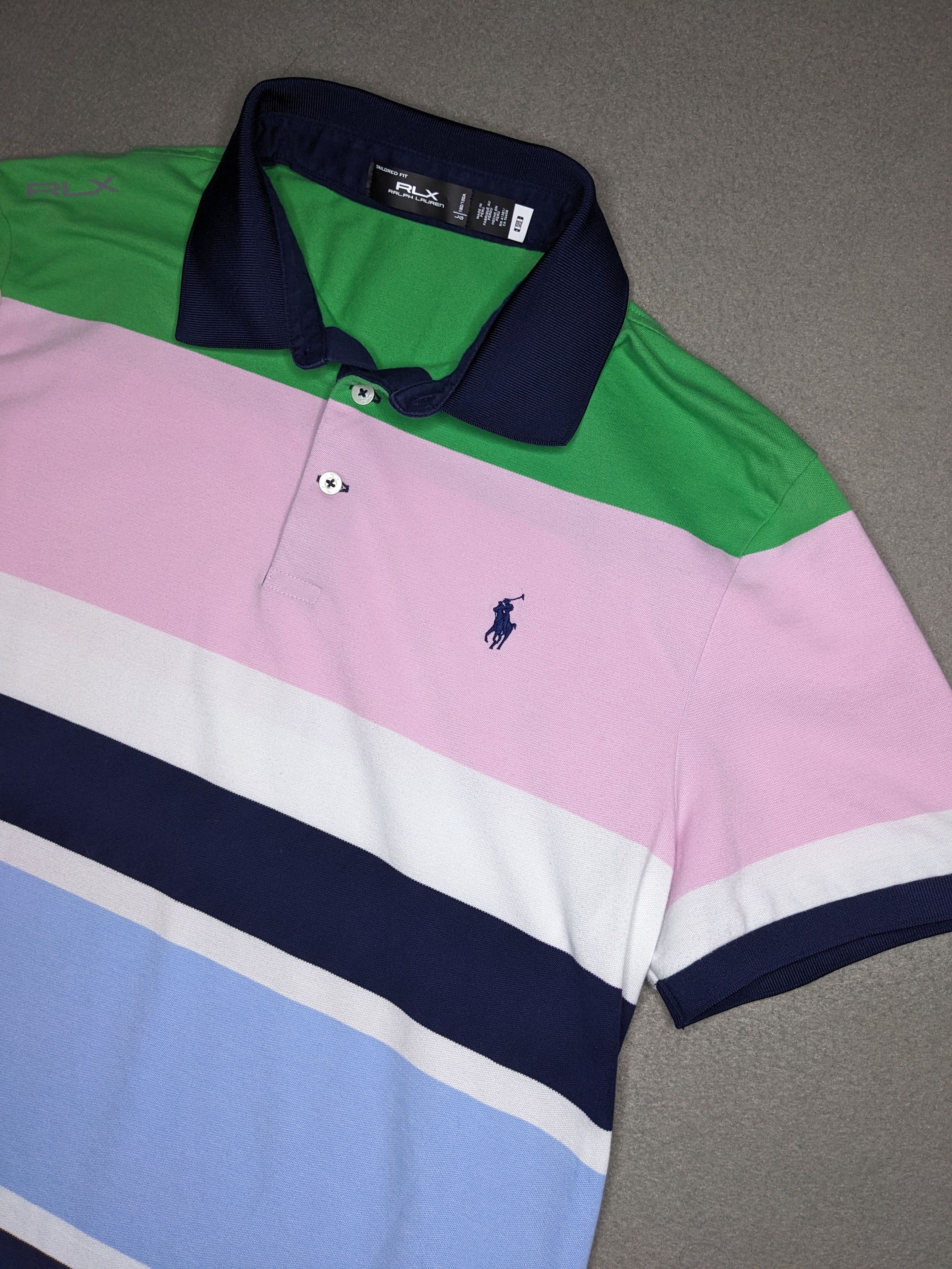 RLX Ralph Lauren RLX Ralph Lauren Performance Golf Polo Shirt Striped Large Size US L / EU 52-54 / 3 - 1 Thumbnail