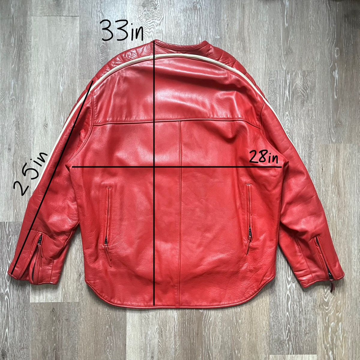 Schott schott nyc red leather moto jacket Size US XXL / EU 58 / 5 - 2 Thumbnail