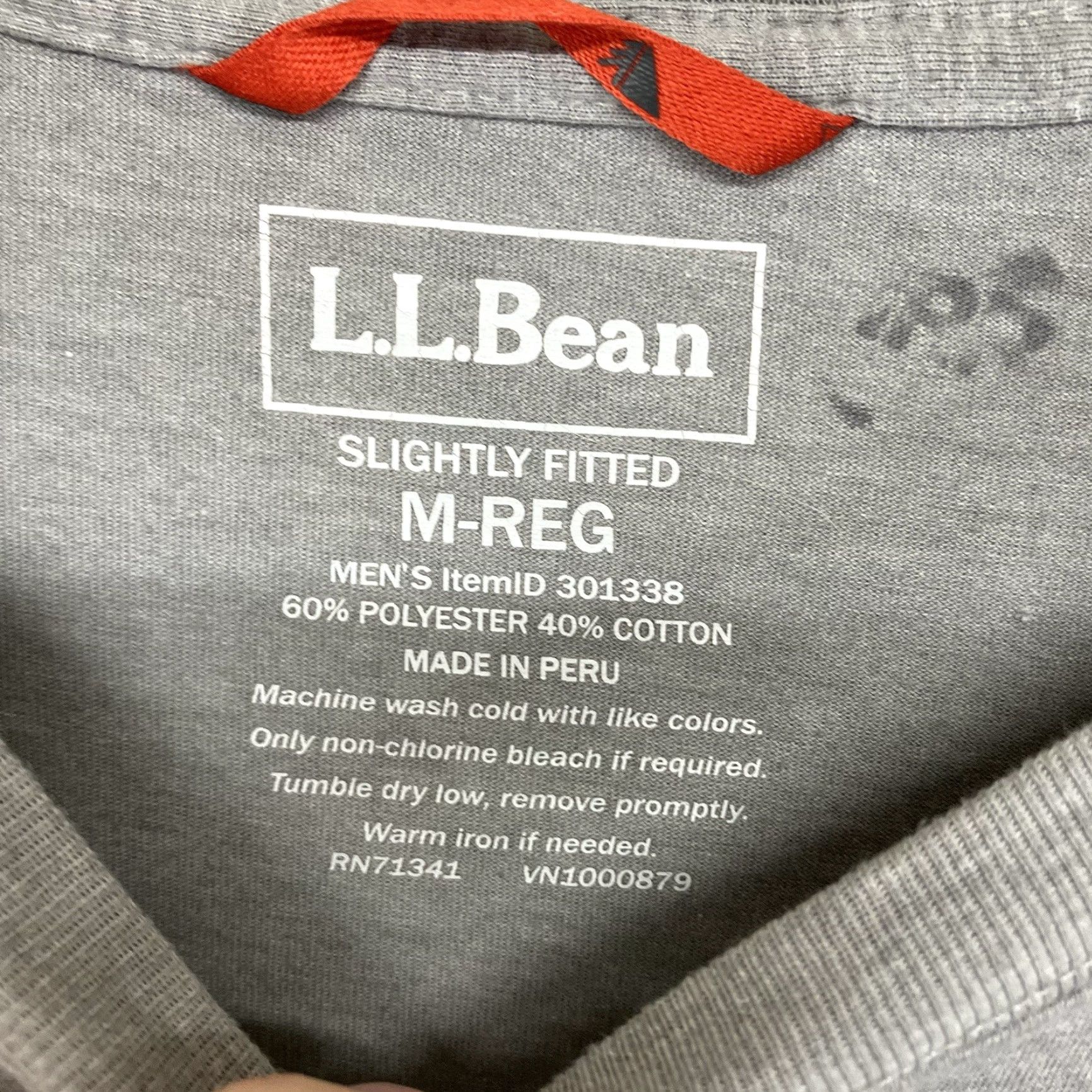 Vintage L.L.Bean Mens T-Shirt Regular Slightly Fitted Graphic Crew Neck Short Sleeve Gray Lightweight Cotton Polyester Logo Fisherman Size US M / EU 48-50 / 2 - 4 Thumbnail
