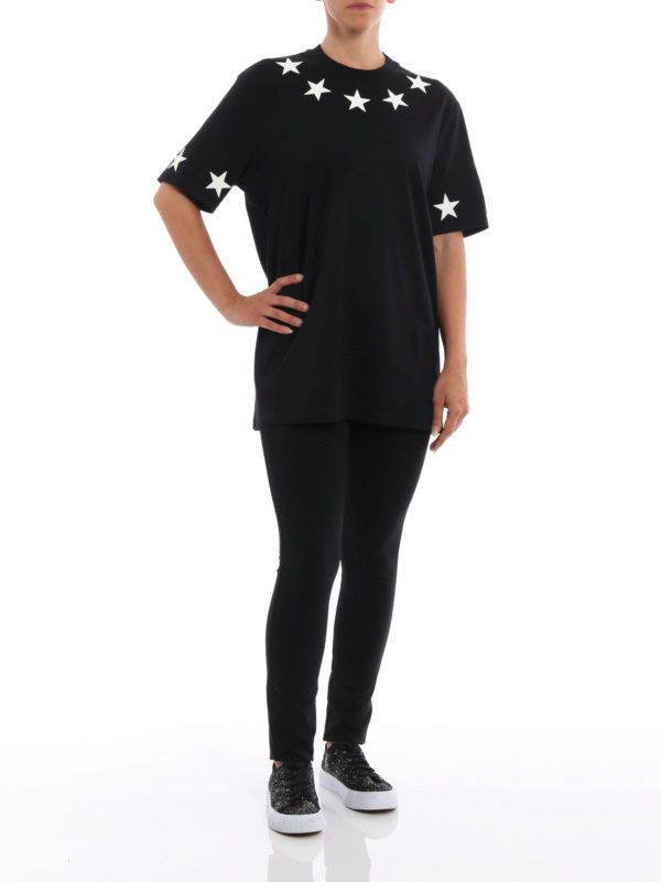 Givenchy Black and White Printed Stars T-Shirt Size S / US 4 / IT 40 - 1 Thumbnail