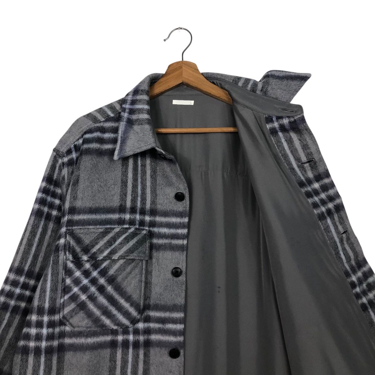Japanese Brand 📌Vintage Wool Button Jacket GU Japan Tartan Issey Miyake Size US L / EU 52-54 / 3 - 13 Thumbnail