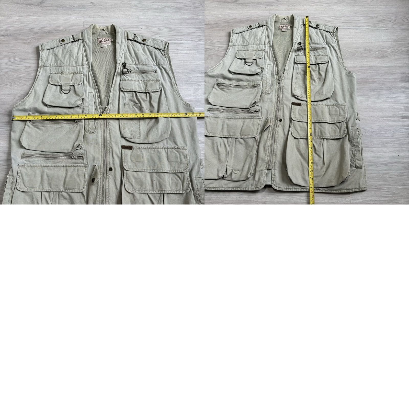 Vintage VINTAGE Woolrich Vest Mens XL 90s Pockets Anorak Full Zip Cotton Lining Tan Utility Trail Fisherman Cargo Size US XL / EU 56 / 4 - 8 Thumbnail