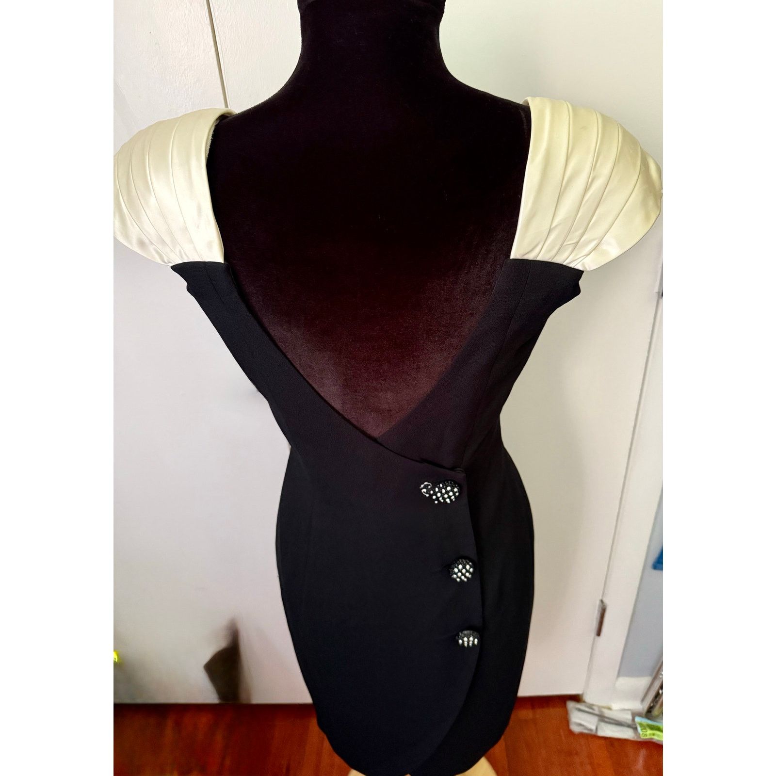 Vintage Vintage Cache Morton Myles Black Cream Formal Dress Small Size M / US 6-8 / IT 42-44 - 5 Thumbnail