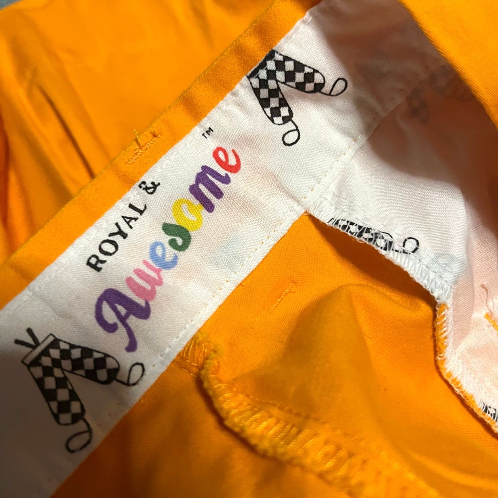 Vintage Royal & Awesome Golf Shorts Mens 44 Orange Loud Funky Chino | Orange | 44 | Big & Tall | Men Size US 44 / EU 60 - 5 Thumbnail