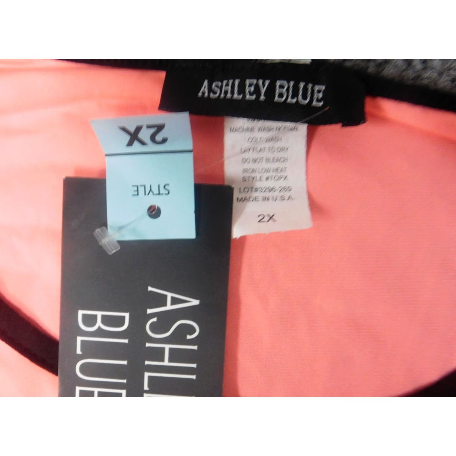 Vintage Ashley Blue Blouse 2X Pink Pullover Dolman Sleeve Collared Cotton Button Casual Women Plus Size Size XXL / US 16-18 / IT 52-54 - 6 Thumbnail