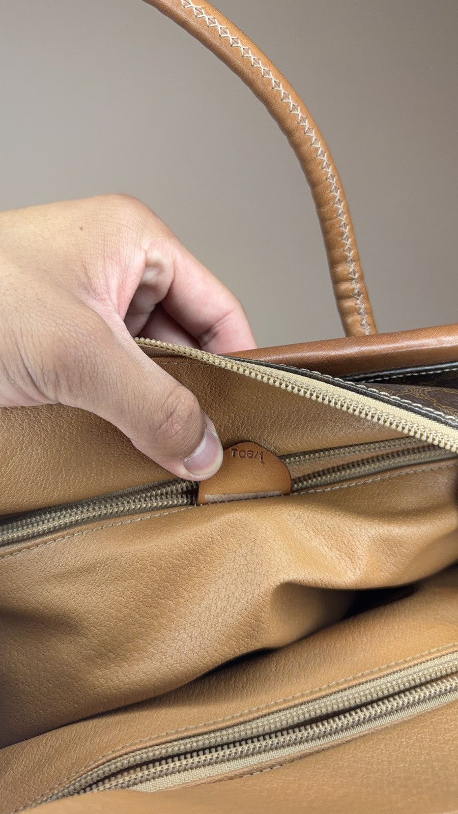 Celine Céline Celine Macadam Handbag Macadam with leather Brown Size ONE SIZE - 6 Thumbnail