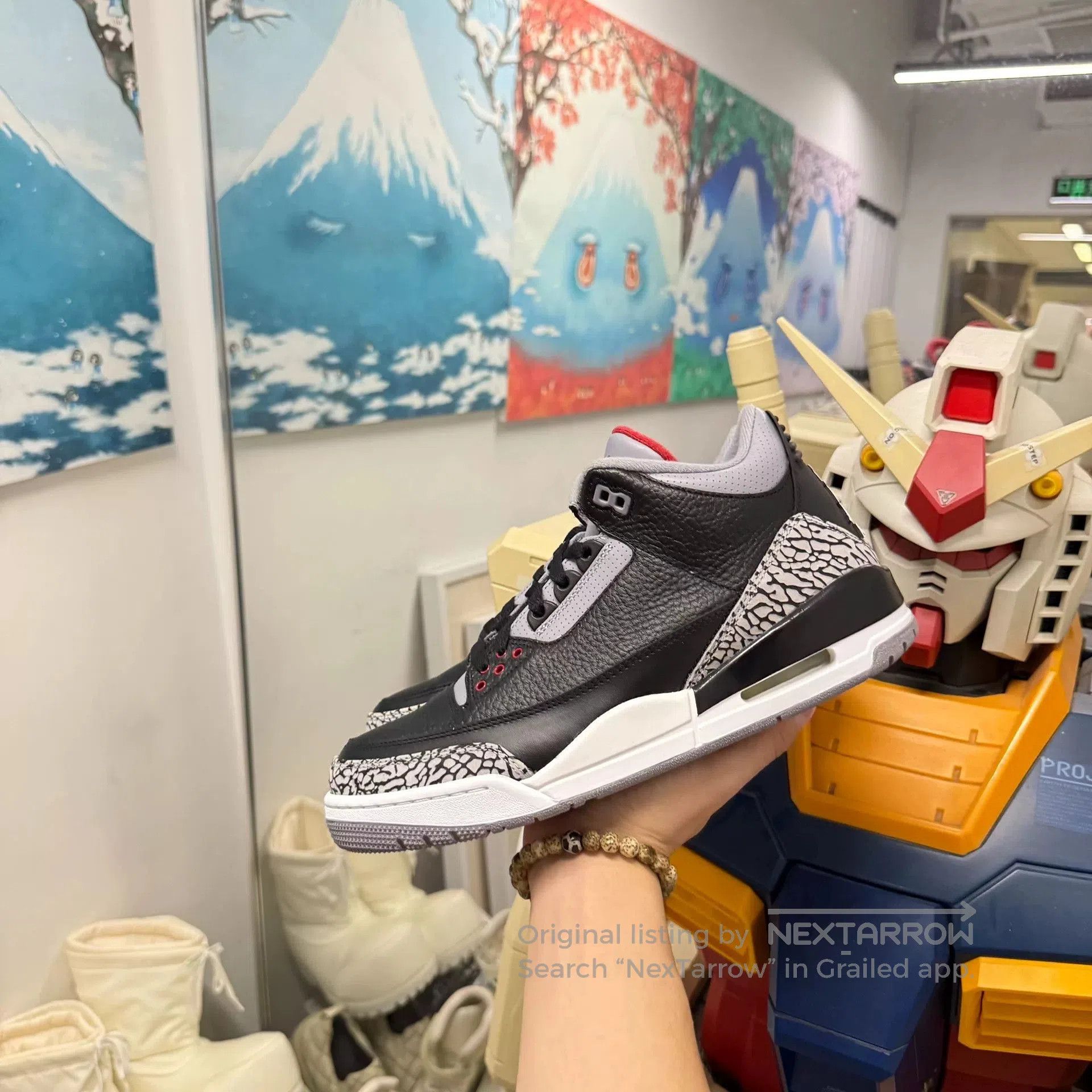 Jordan Brand Air Jordan 3 Black Cement 2011. Size US 9.5 / EU 42-43 - 2 Thumbnail