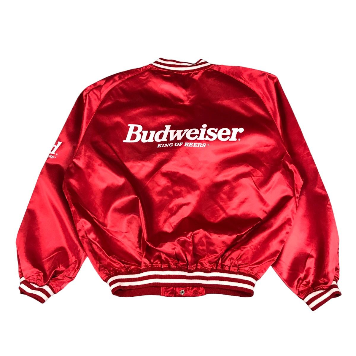 image of Budweiser King Of Beers Snap Button Jacket in Red, Men's (Size Medium)