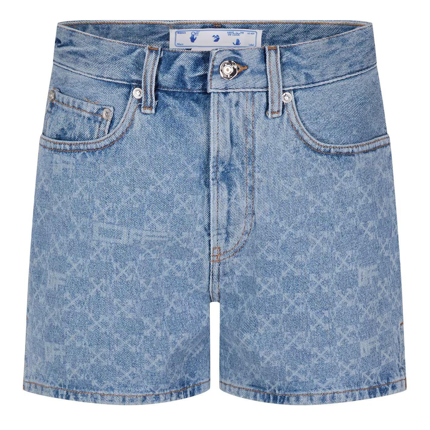 Off-White o1g2r1mq0125 Monogram Straight Short in Light Blue Size 24" / US 00 / IT 34 - 1 Thumbnail