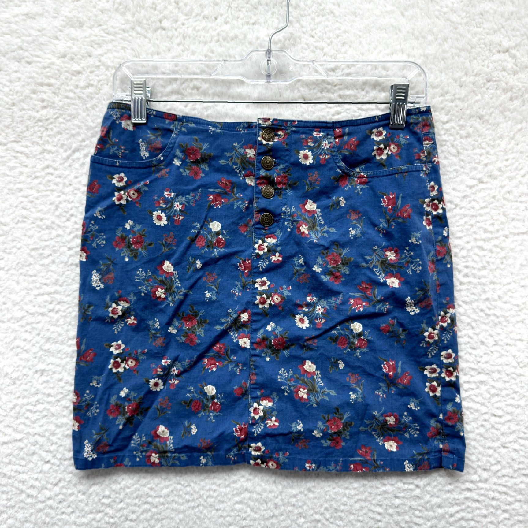 Ralph Lauren VINTAGE Ralph Lauren Mini Skirt 6 27 Medium Blue Ditsy Floral 70s Western Boho Mens Girls Womens Size 28" / US 6 / IT 42 - 2 Thumbnail