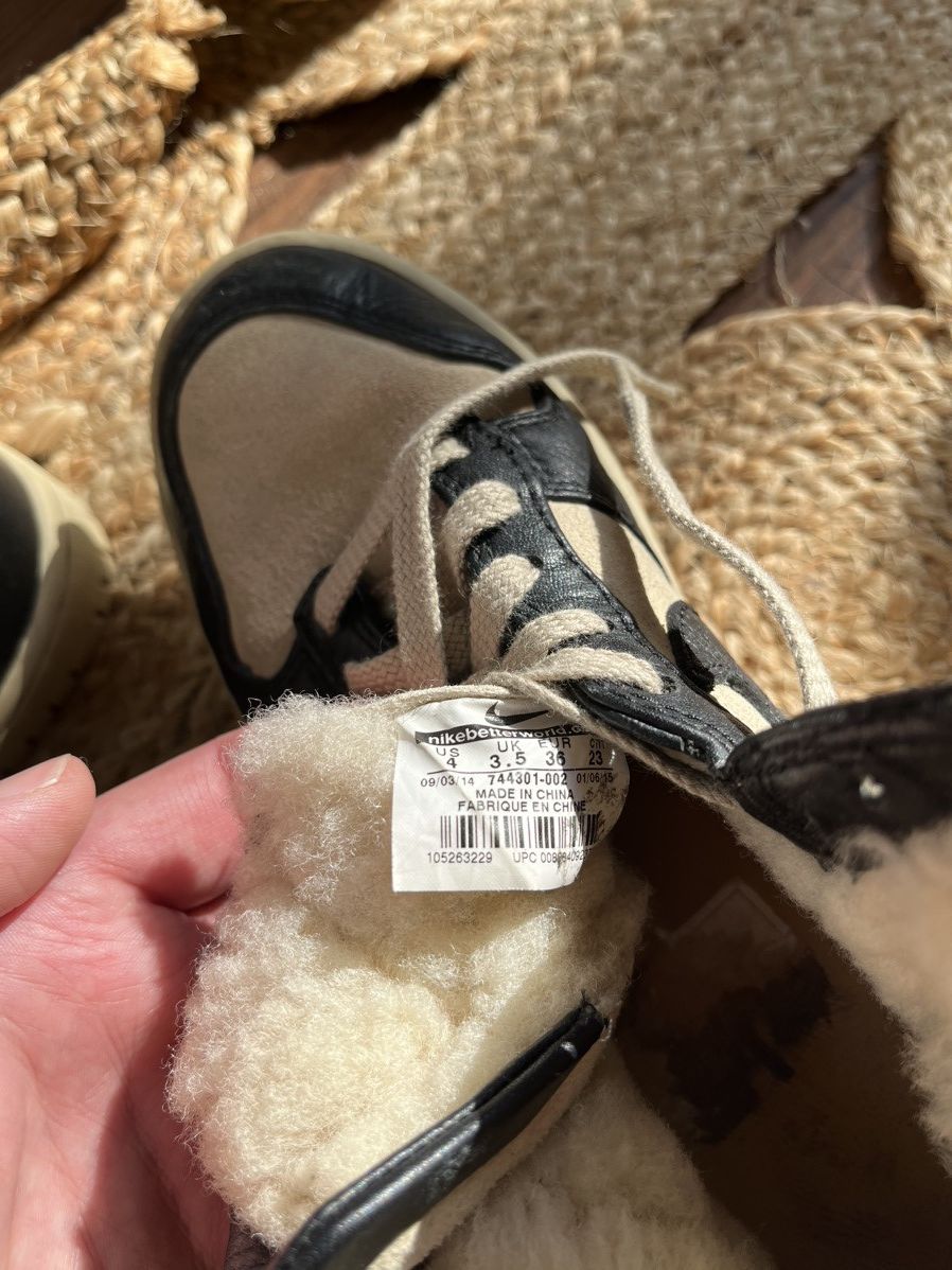 Nike × Vintage Sherpa Nike Dunk 🐻 fur cozy coquette bear velvet y2k goth Size US 6 / IT 36 - 12 Thumbnail