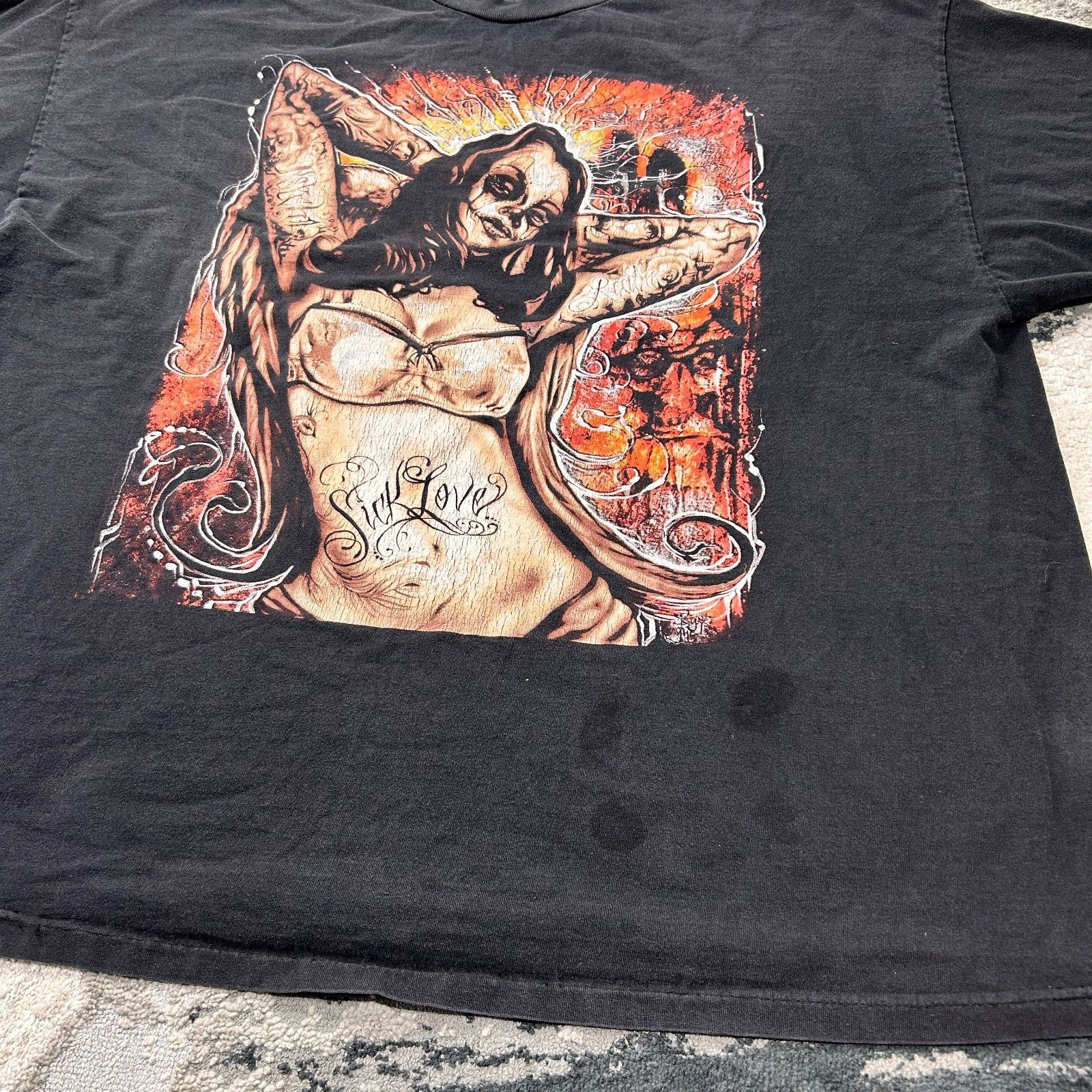 &Daughter Psycho Realm 1997 T-shirt Mens Black Cotton Sick Love Psycho Size US XL / EU 56 / 4 - 2 Thumbnail