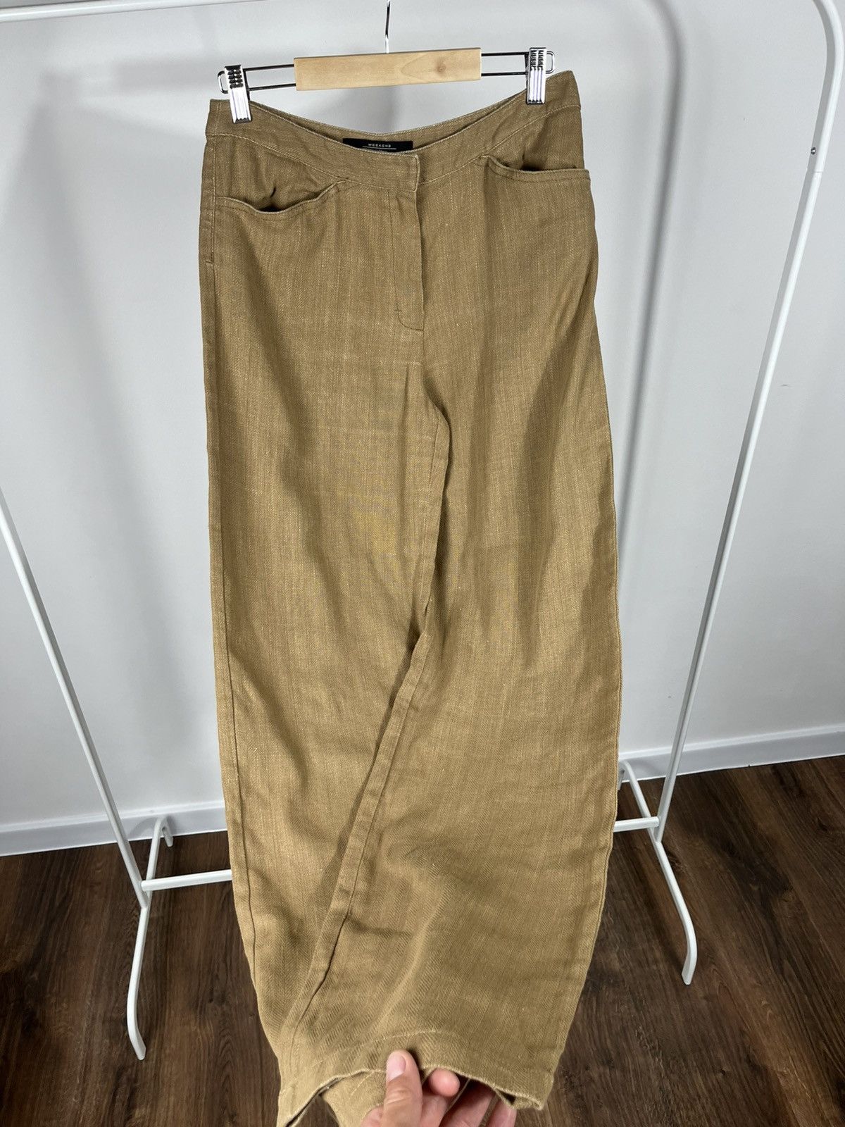 Max Mara MaxMara Weekend brown linen blend wide leg trousers pants Size 30" / US 8 / IT 44 - 7 Thumbnail
