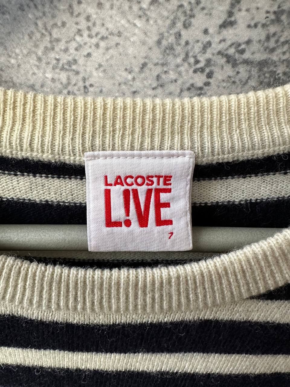 Lacoste Lacoste Live 7 Wool Knit Striped Vintage Sweater Crew Neck Size US XXL / EU 58 / 5 - 12 Thumbnail
