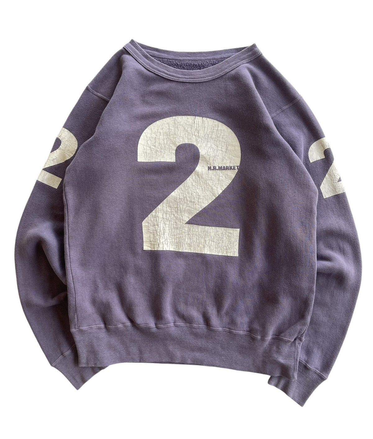 HOLLYWOOD RANCH MARKET H.R.Market MFG.Co Big Logo Sweater Sunfaded Size US M / EU 48-50 / 2 - 2 Thumbnail