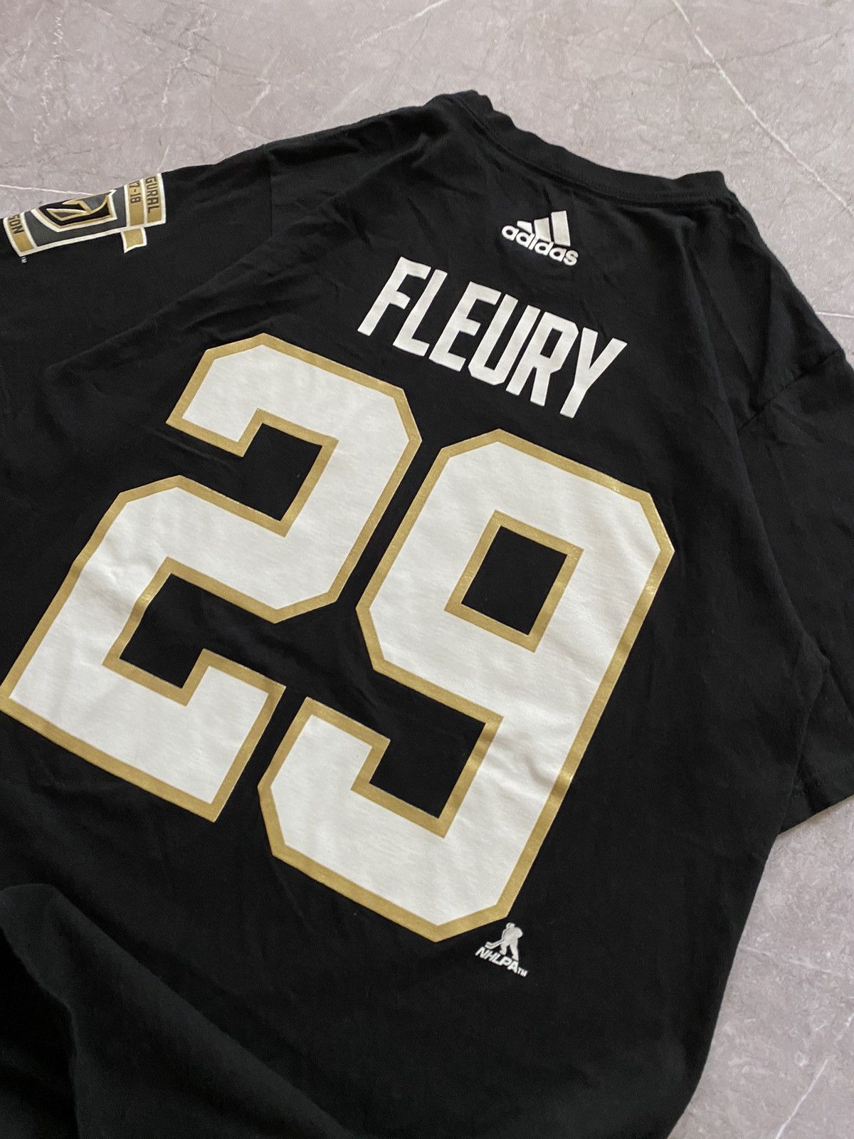 Adidas × Vintage Adidas NHL Las Vegas Golden Knights Fluery #29 T- Shirt Size US M / EU 48-50 / 2 - 10 Thumbnail