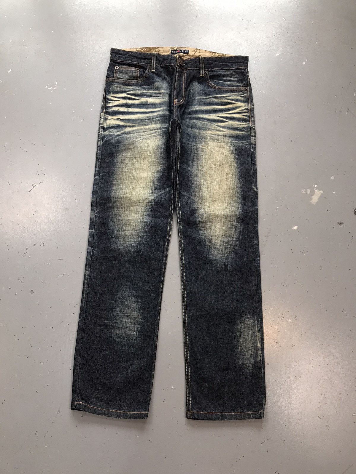 Vintage Vintage Nippon blue lion embroidered denim Size US 35 - 2 Thumbnail