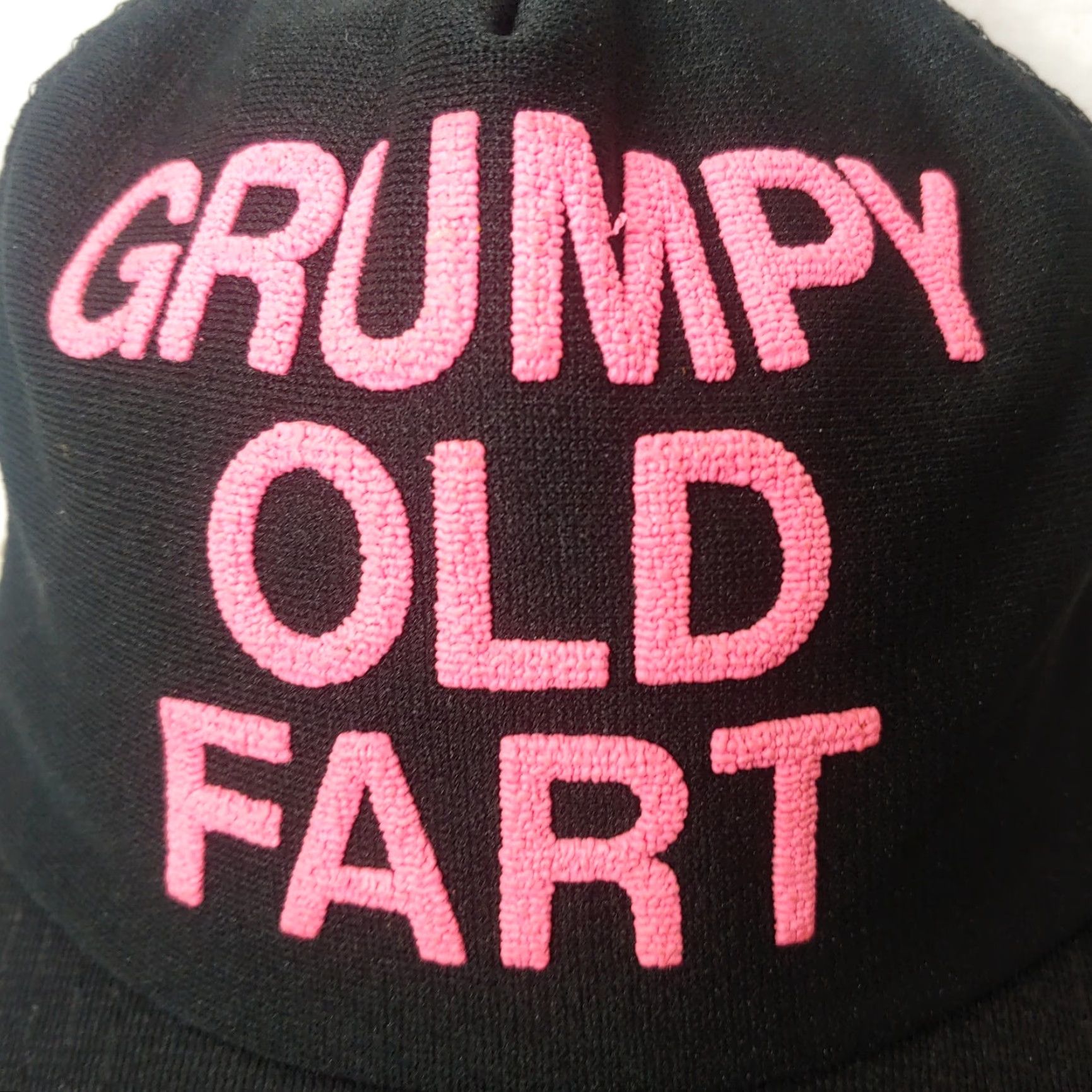 Pinko VINTAGE Grumpy Old Fart Cap Hat 2 Stripe Black White Pink Adjustable Men Snapback Vintage Two Stripe Cap Size ONE SIZE - 3 Thumbnail