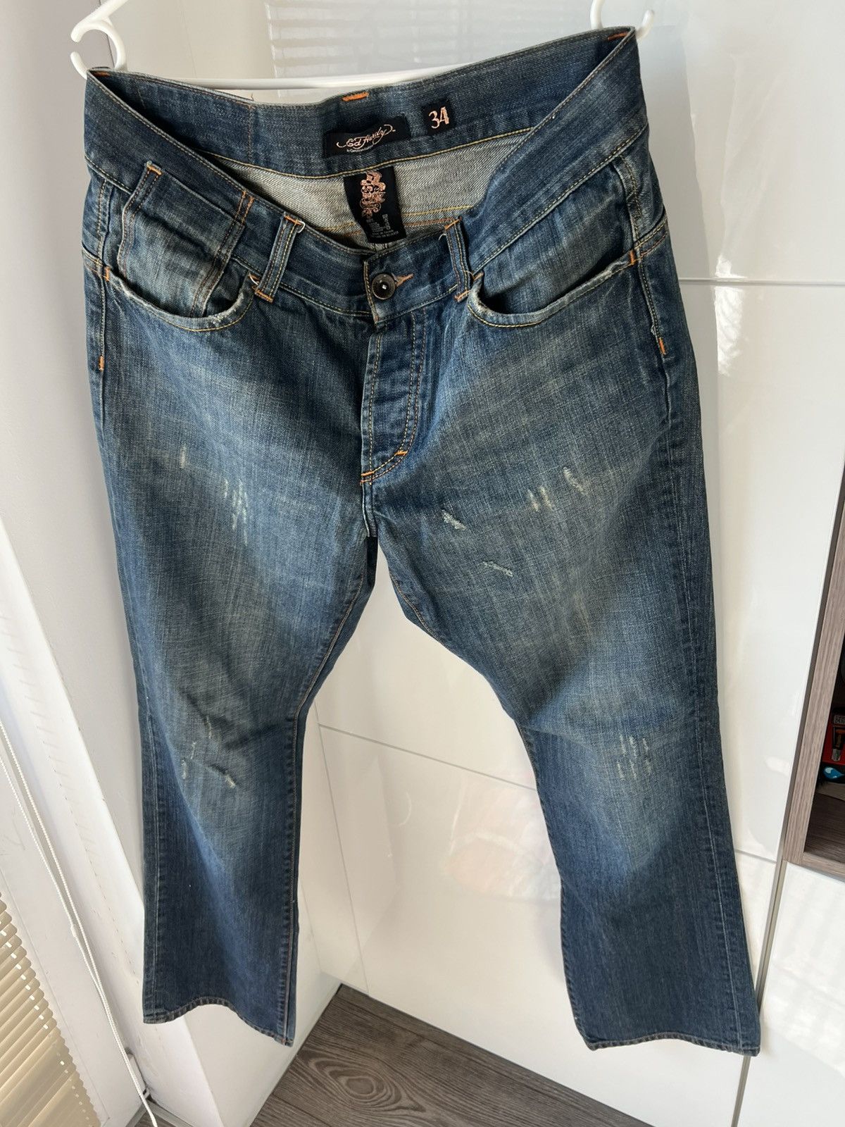 Ed Hardy Ed Hardy Avant Garde Loose Japan Style Distressed Jeans Size US 34 / EU 50 - 8 Thumbnail