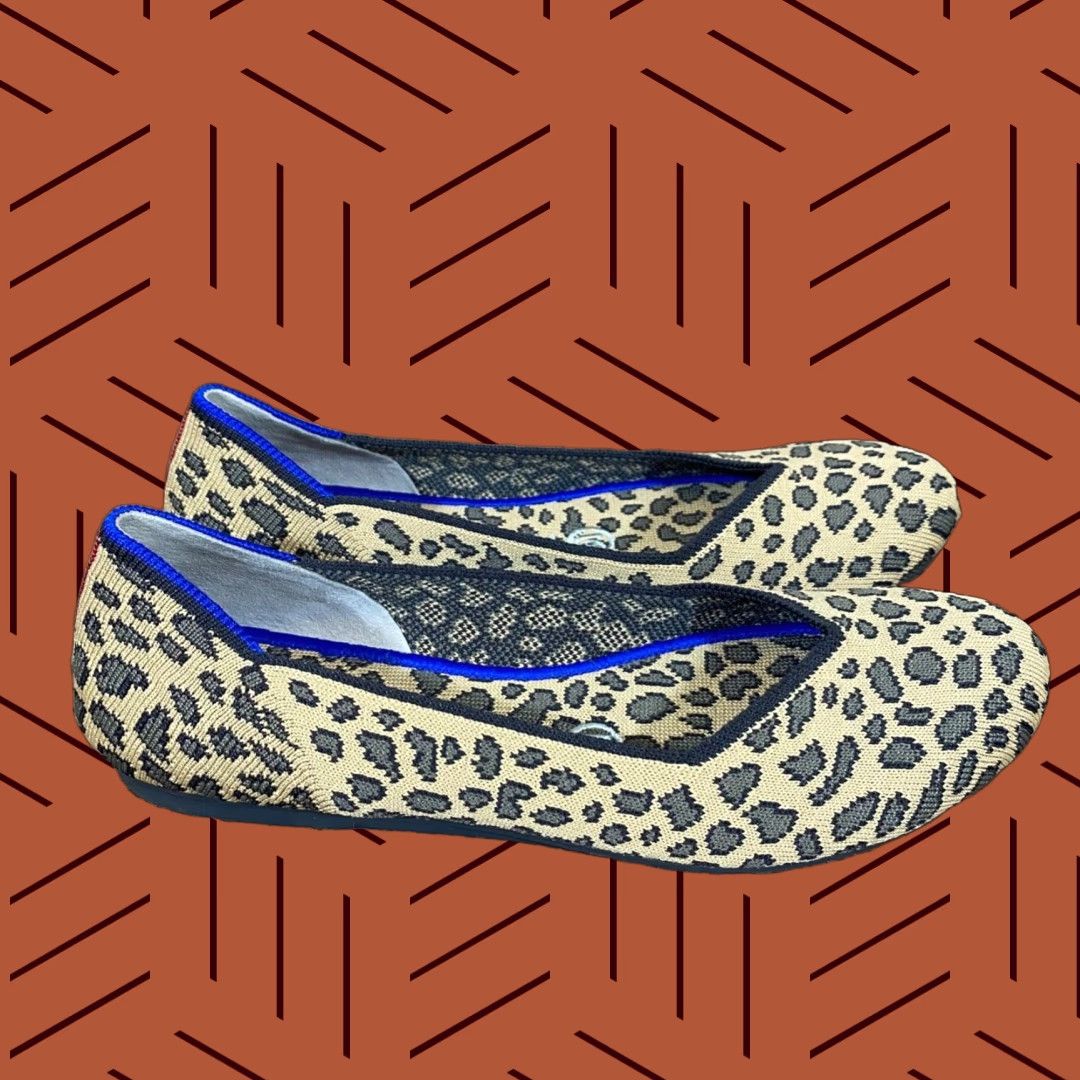 Rothy's Rothy’s Womens Ballet Flats Size 6.5 Cheetah Leopard Round Toe Slip On Fashion Workwear Size US 6.5 / IT 36.5 - 1 Thumbnail