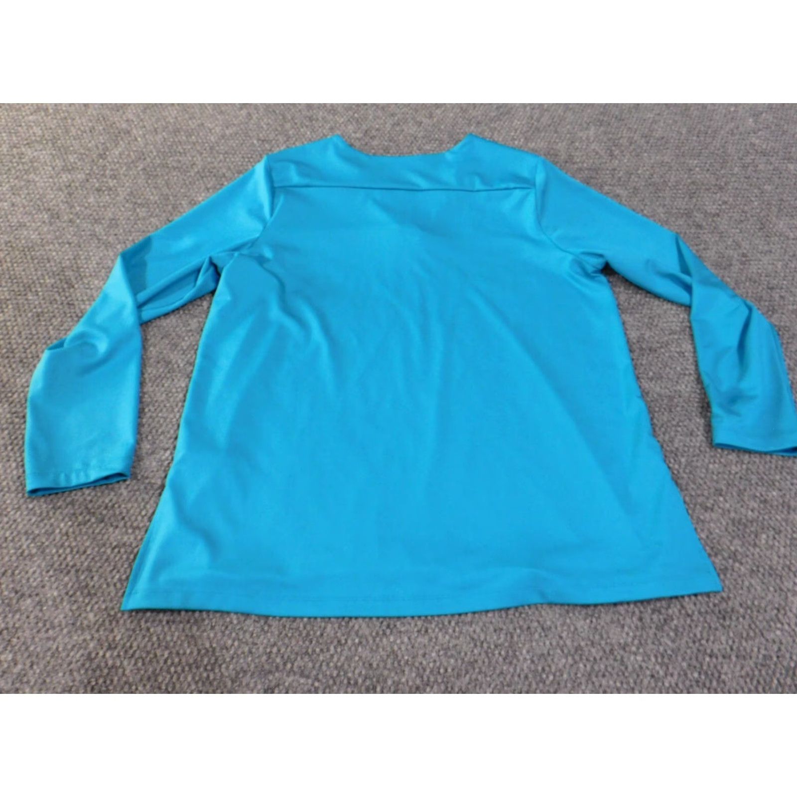 Vintage Susan Graver Blouse Shirt Womens Large Blue V-Neck Pullover Stretch Casual Shirt Women Size L / US 10 / IT 46 - 7 Thumbnail