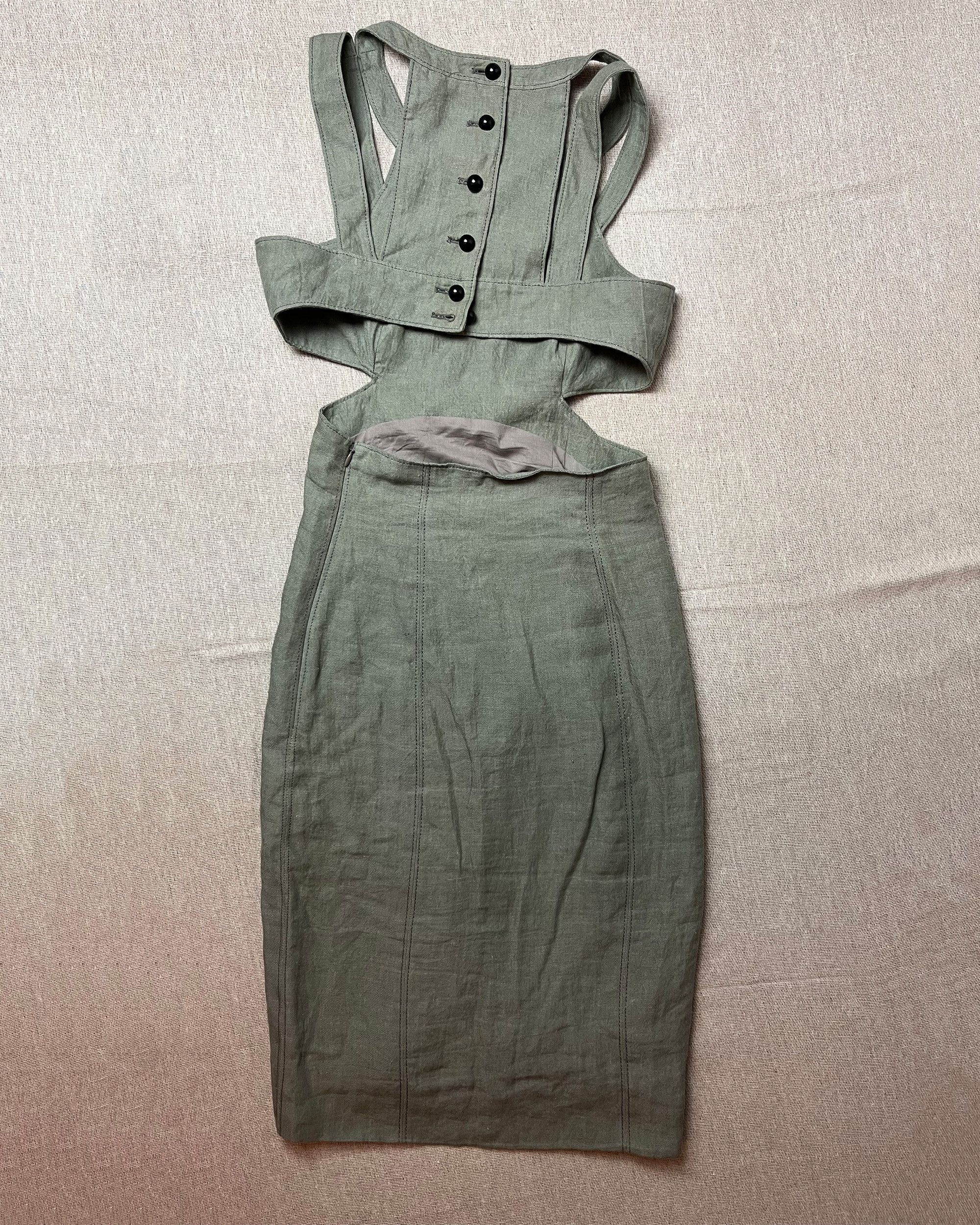 Proenza Schouler Proenza Schouler Grey cotton segmented midi dress Size XS / US 0-2 / IT 36-38 - 7 Thumbnail