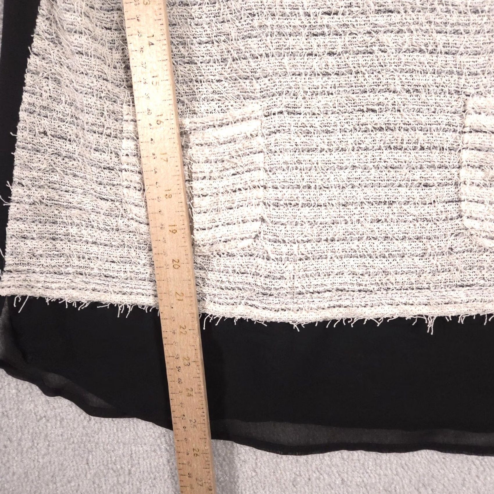 Vintage Princess Vera Wang Shirt Juniors XL Black Tweed Stripe Beaded Short Sleeve Top Size XL / US 12-14 / IT 48-50 - 7 Thumbnail