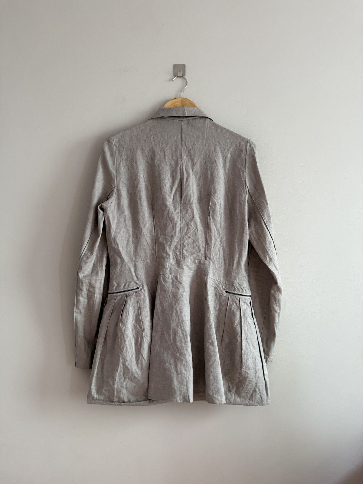 Sarah Pacini Sarah Pacini Linen Zip Jacket Tunic Avant-Garde Size M / US 6-8 / IT 42-44 - 7 Thumbnail