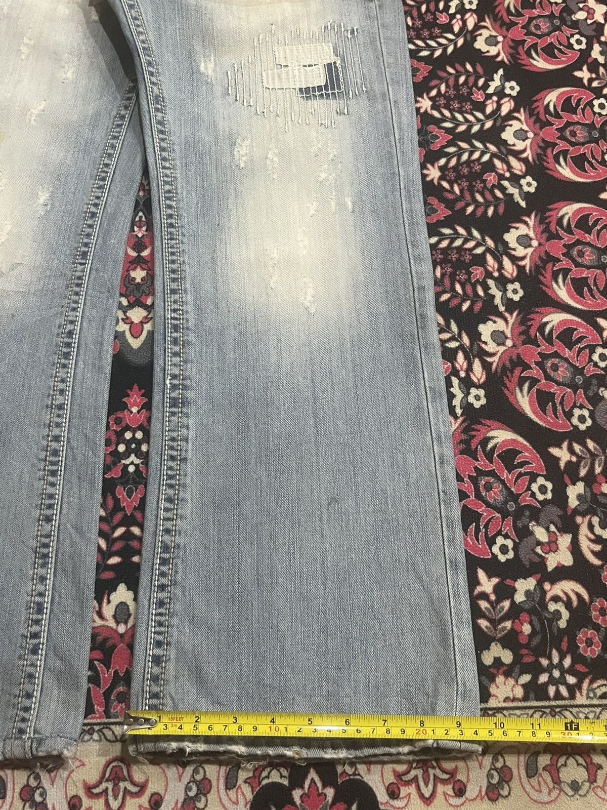 Japanese Brand Japanese Brand Shame Jeans Sashiko Patch Stitch Light Denim Size US 30 / EU 46 - 15 Thumbnail