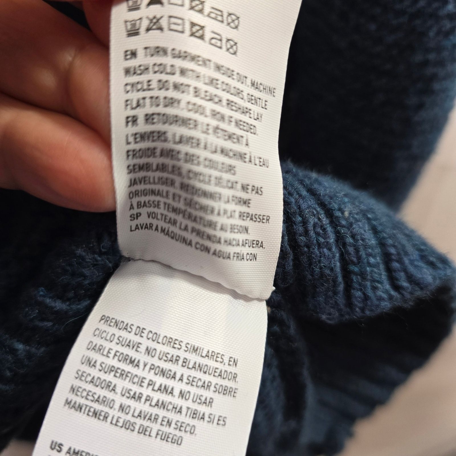 American Eagle Outfitters Men's American Eagle Speckled Blue Knit Sweater Hoodie Large Size US L / EU 52-54 / 3 - 6 Thumbnail