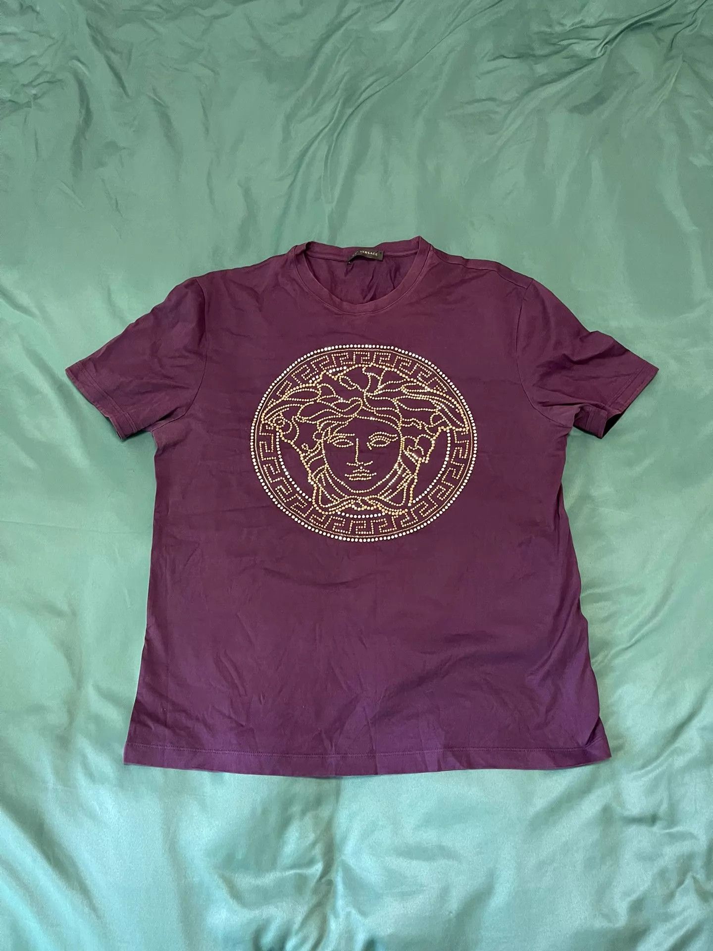 Versace Versace Classic T-shirt L Sparkle Crystals Big Logo Size L / US 10 / IT 46 - 1 Thumbnail