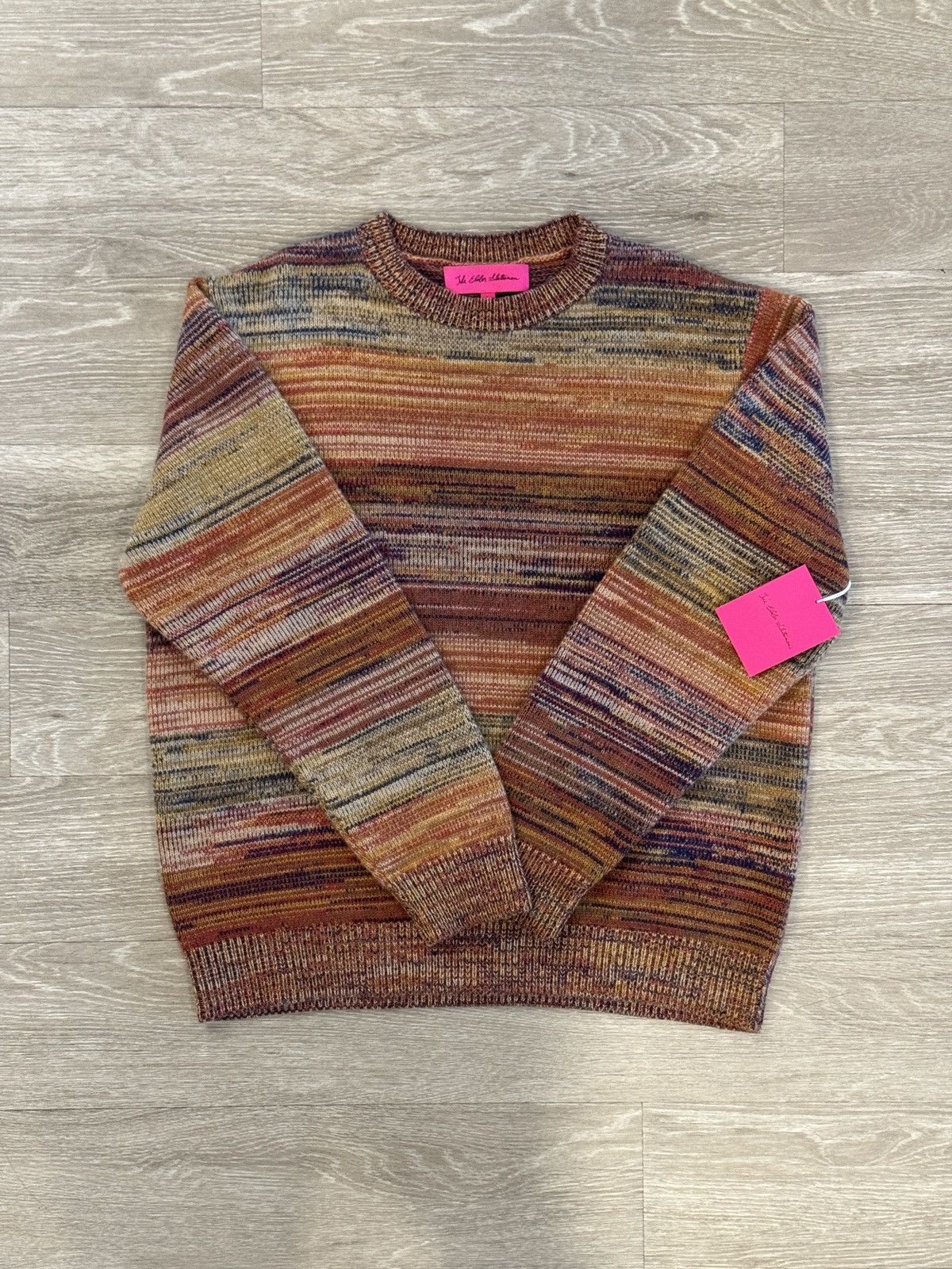 image of The Elder Statesman Cosmic Stripe Cashmere Sweater, Men's (Size Large)