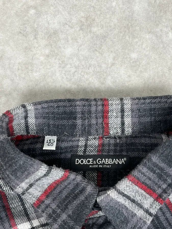 Dolce & Gabbana 2000s Dolce & Gabbana Grey & Red Checkered Shirt Size US M / EU 48-50 / 2 - 8 Thumbnail