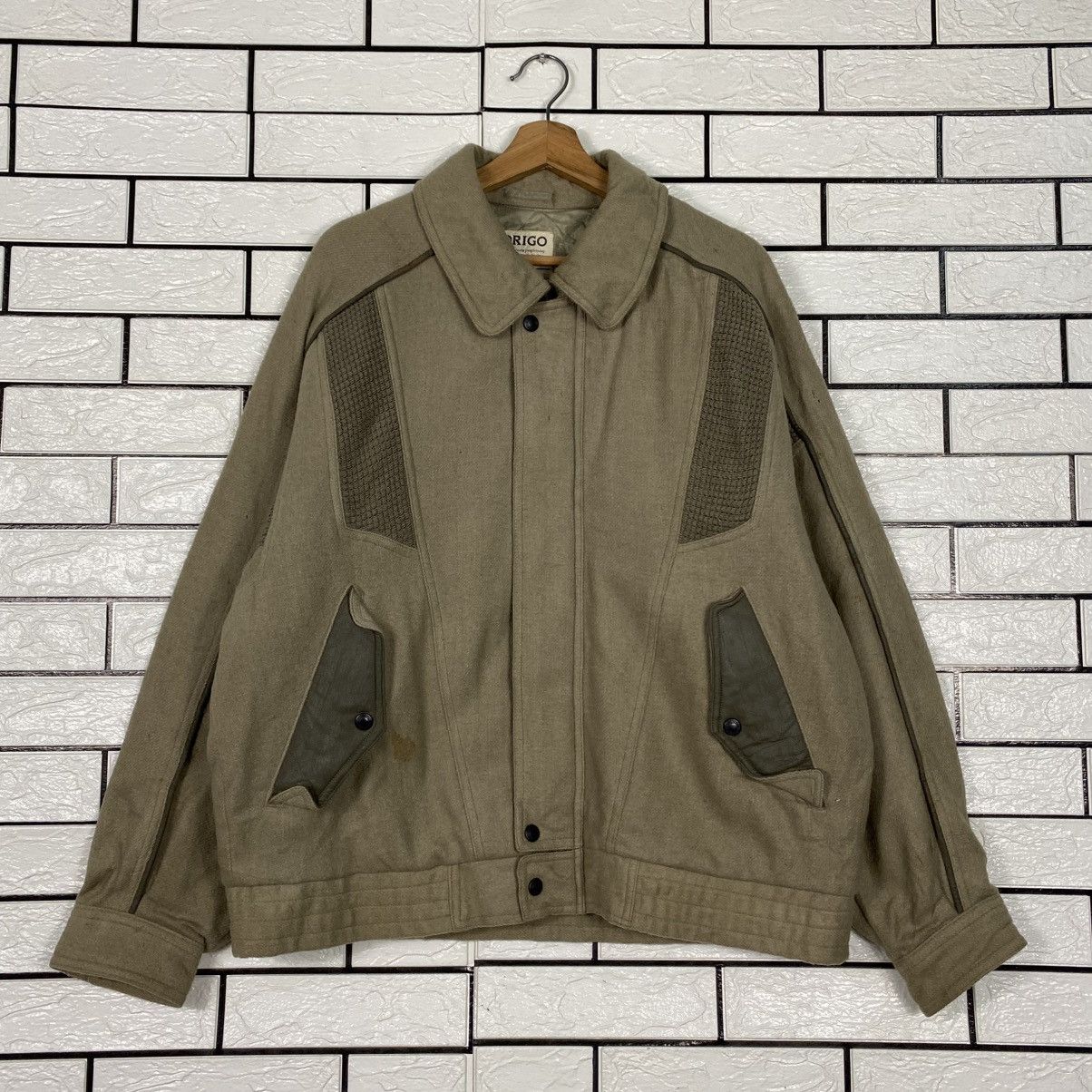 Japanese Brand Vintage Wool Bomber Jacket Drigo Japan Issey Miyake Size US L / EU 52-54 / 3 - 2 Thumbnail