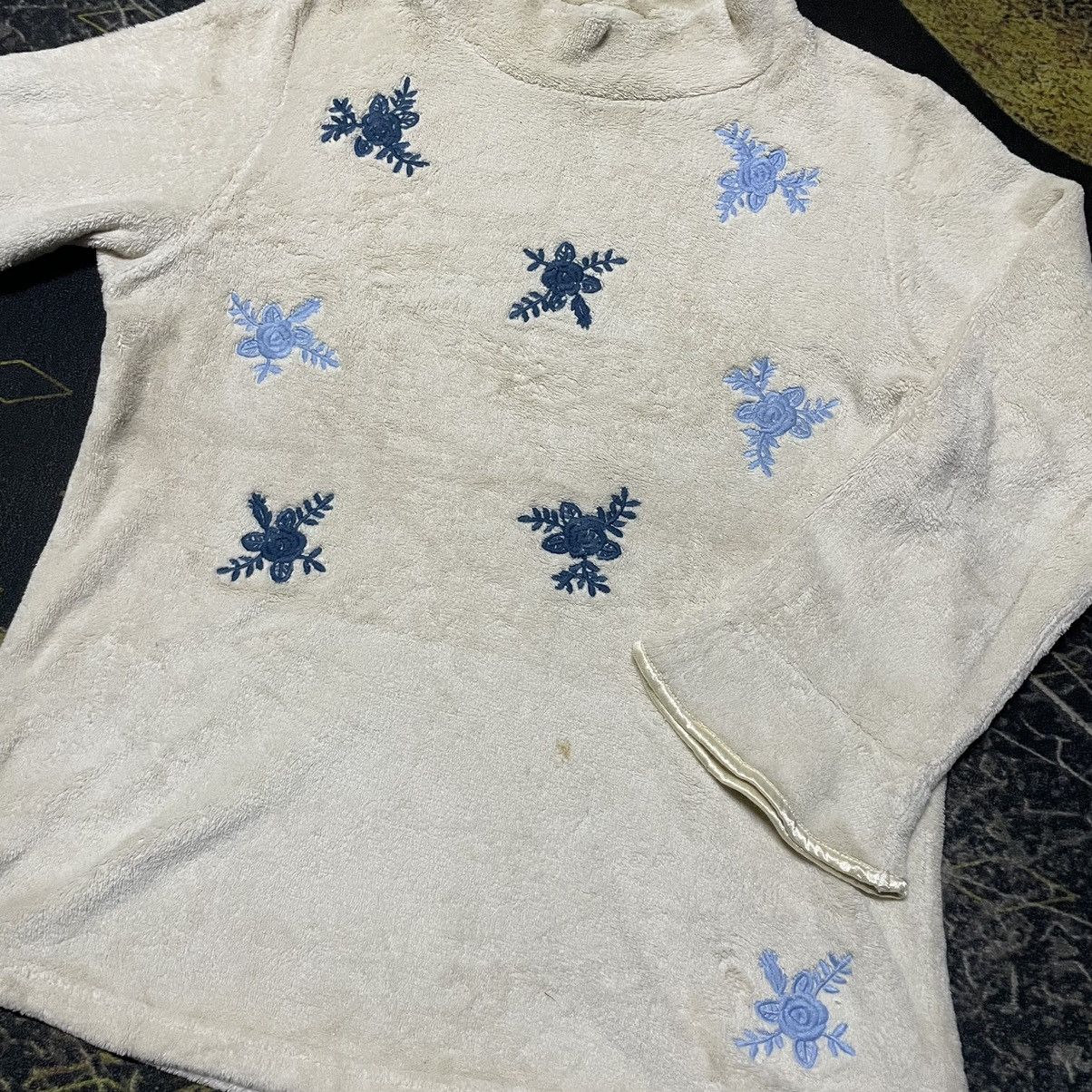 Designer × Junko Shimada 💥Junko Shimada Floral Embroidery Fleece Sweater Size M / US 6-8 / IT 42-44 - 2 Thumbnail