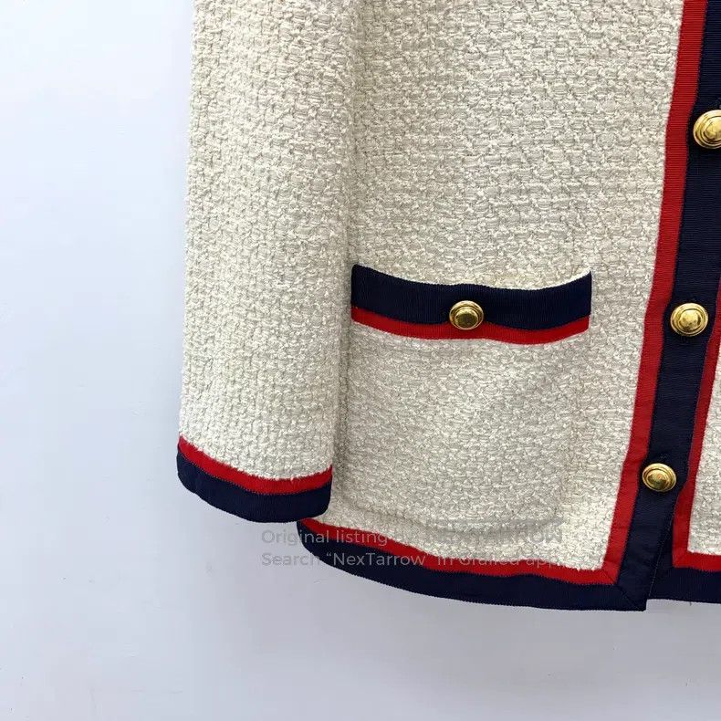 Gucci Gucci Beige diamond-inlaid cotton round neck single-breast Size XS / US 0-2 / IT 36-38 - 4 Thumbnail