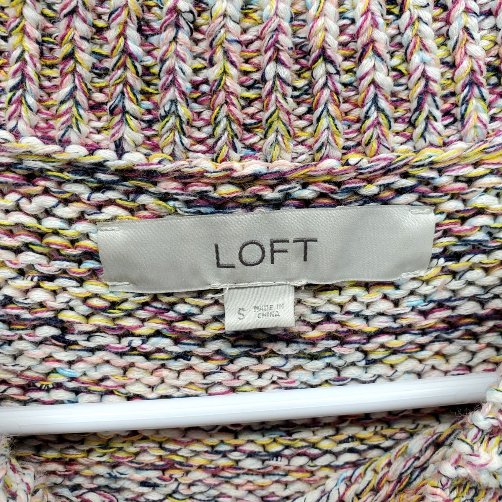 Loft LOFT Sweater Womens Small Multicolor Twist Yarn Chunky Knit Crew Neck Pullover Ladies Size S Knit Style Pullover Casual Womens Size S / US 4 / IT 40 - 6 Thumbnail