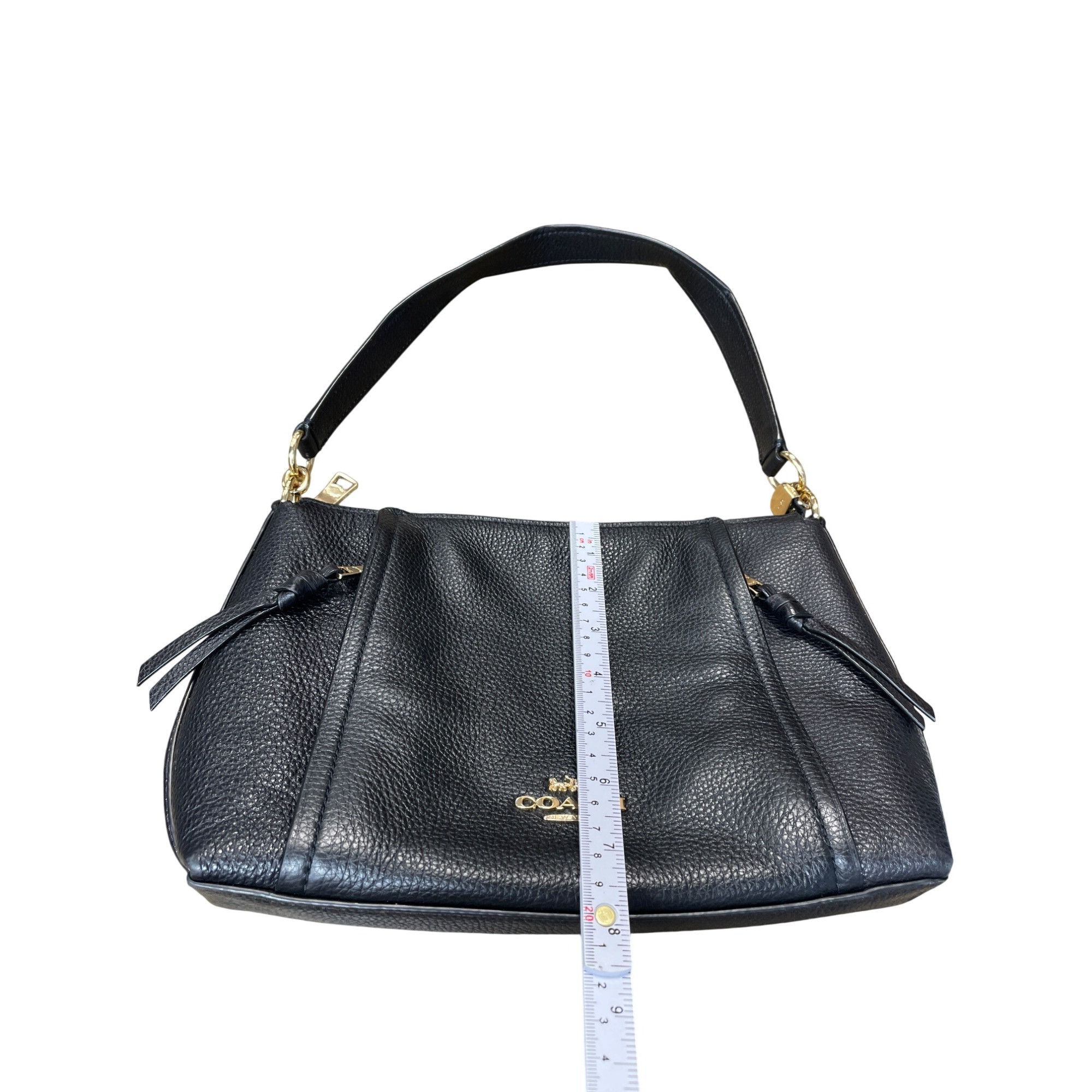 Coach Coach NY Marlon Black Leather pebbled Shoulder HandBag size Size ONE SIZE - 9 Thumbnail