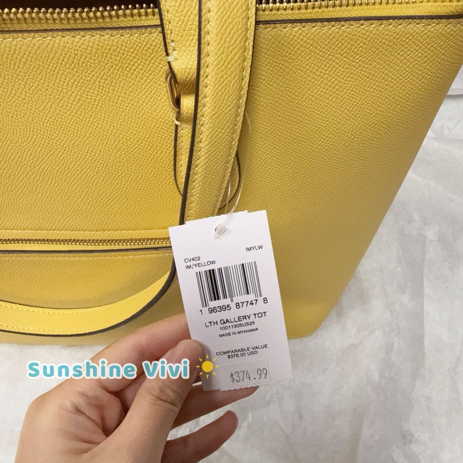 Coach NWT Coach Leather Gallery Tote Bag Leather Yellow cv402 Size ONE SIZE - 4 Thumbnail