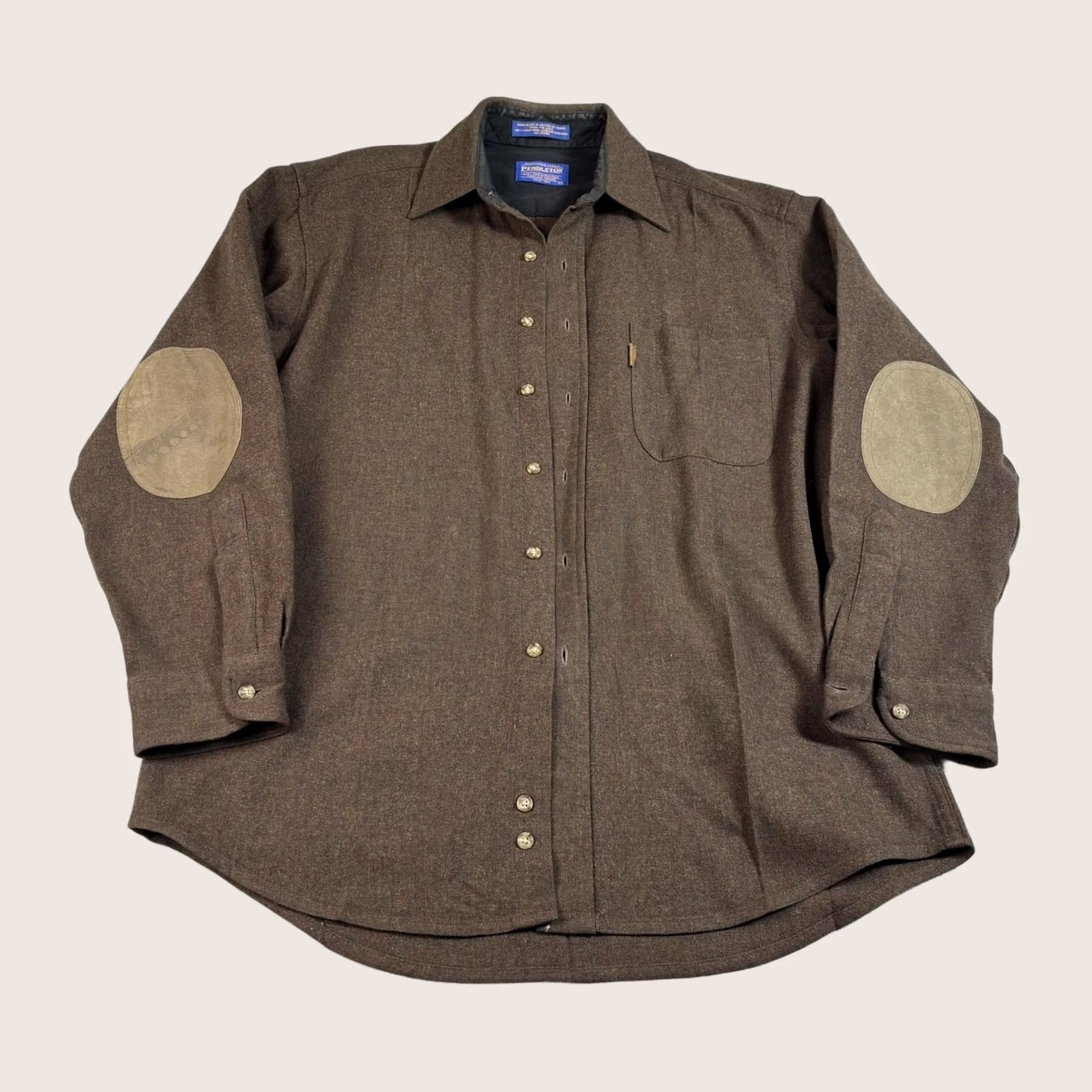 Pendleton Pendleton Shirt Mens Medium Brown Wool Elbow Patch Tweed Heritage Academia Read Size US M / EU 48-50 / 2 - 1 Thumbnail
