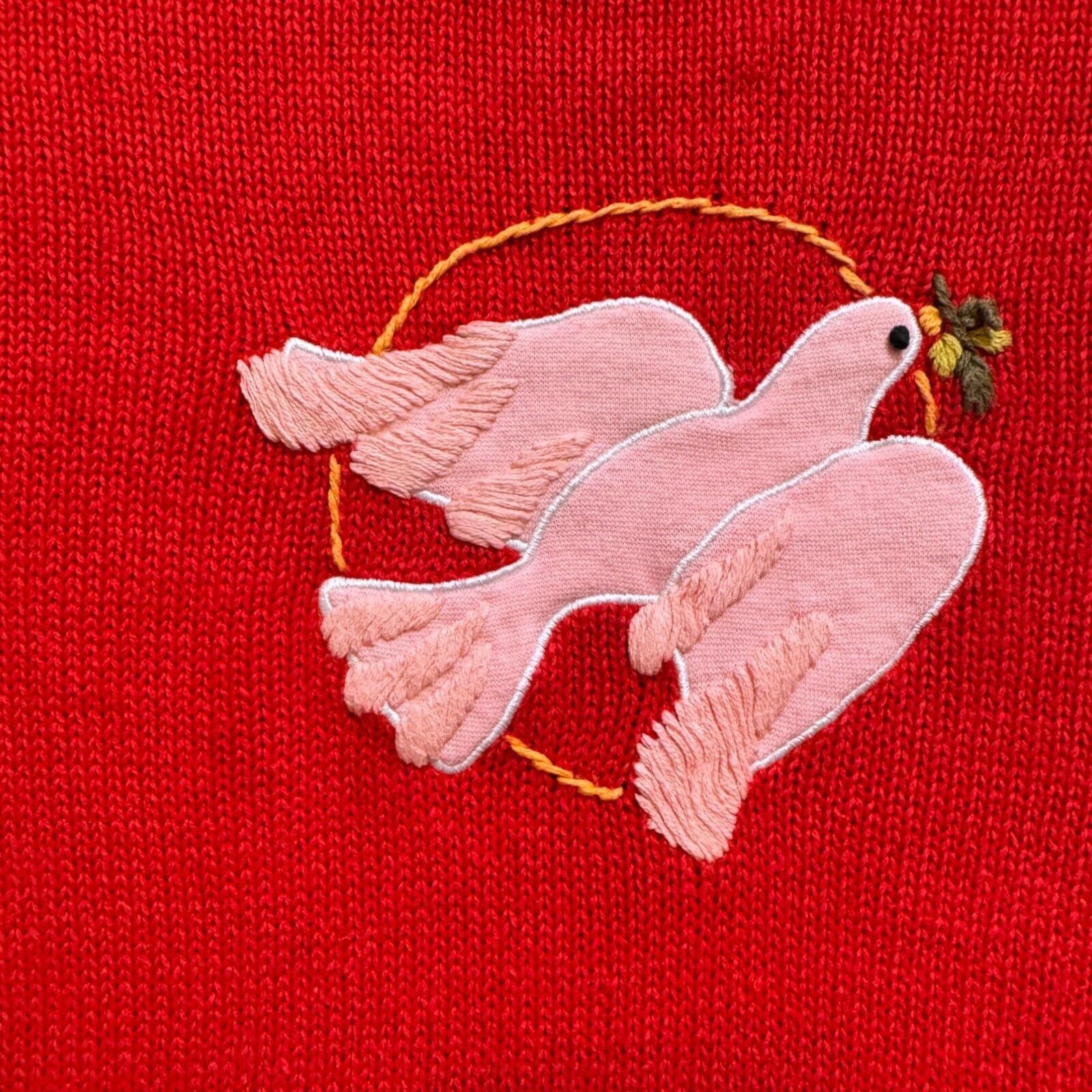 Other Vintage 90s Christmas Pullover Pink Dove Knit Sweater Size XL / US 12-14 / IT 48-50 - 7 Thumbnail