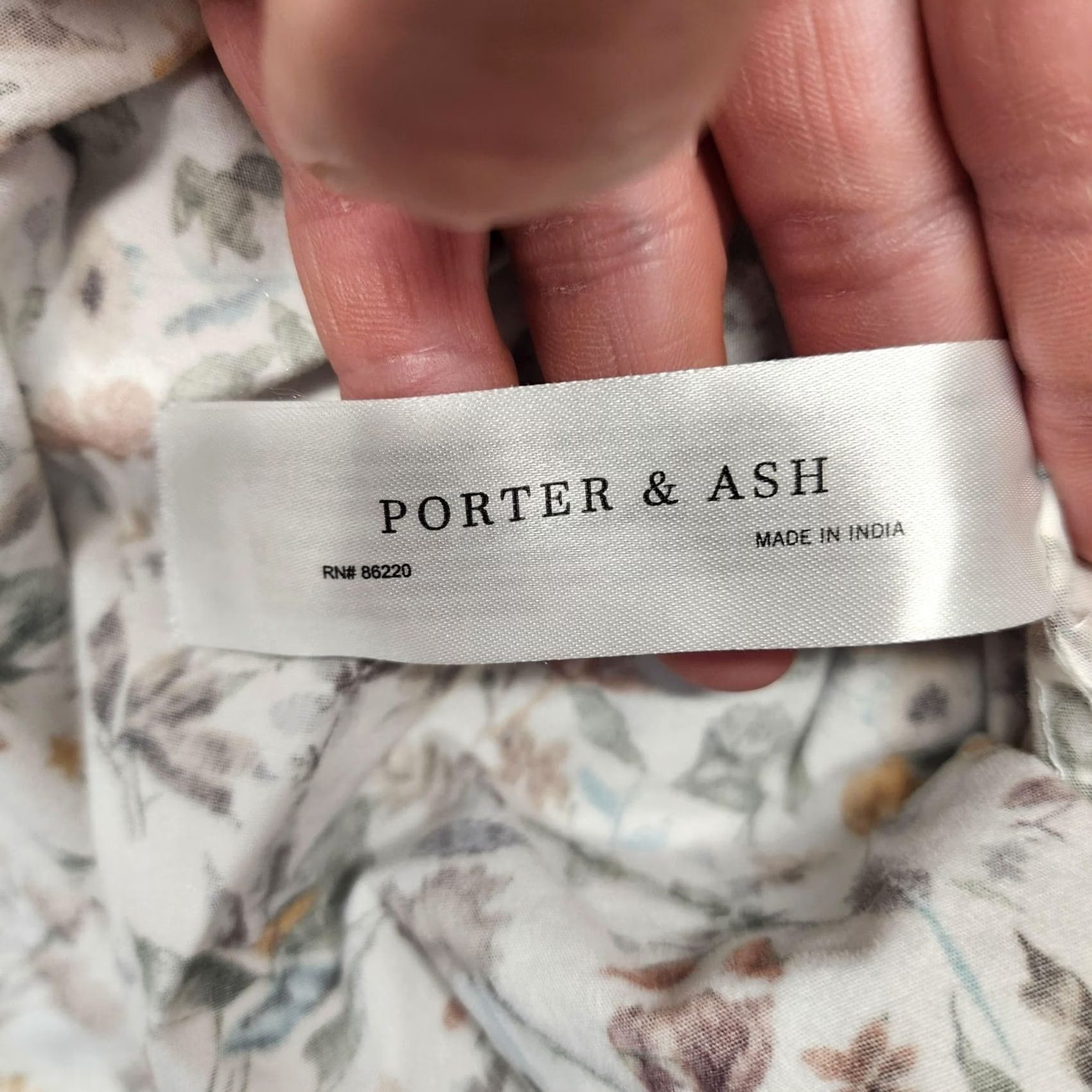 ASH Porter & Ash Shirt Mens XL White Floral Button Down Long Sleeve Cotton Preppy Size US XL / EU 56 / 4 - 6 Thumbnail
