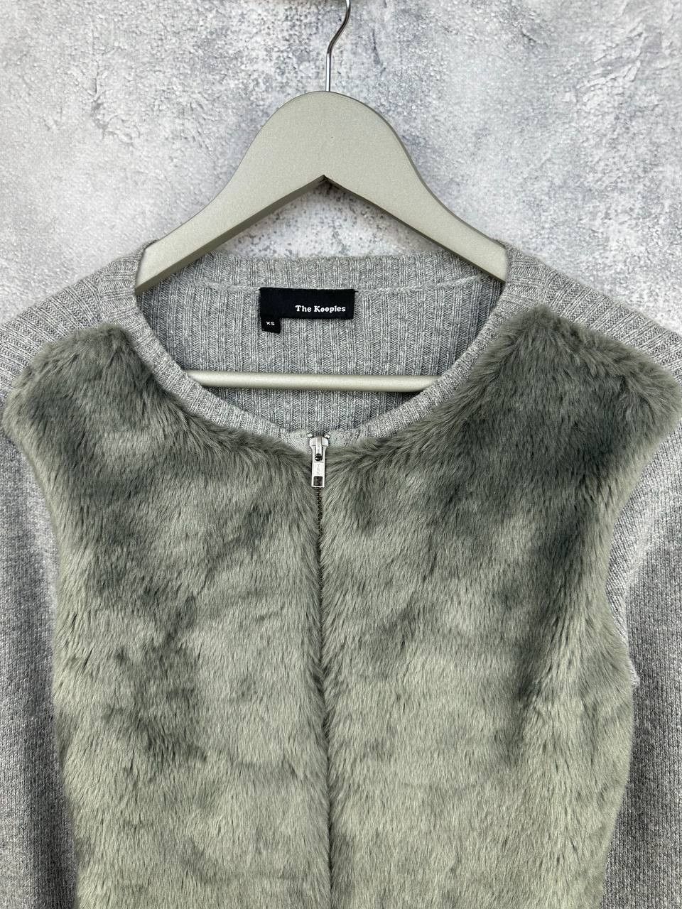 The Kooples The Kooples Wool Blend Faux Fur Panel Full Zip Cardigan Swt Size XS / US 0-2 / IT 36-38 - 4 Thumbnail
